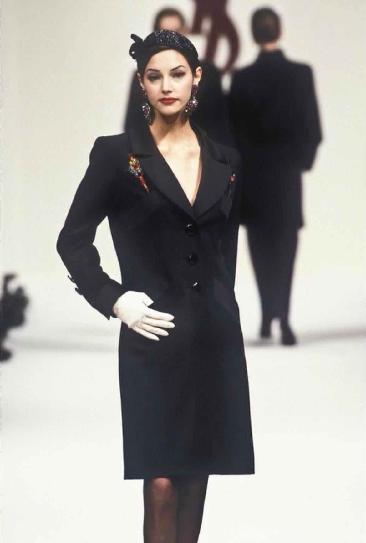 F/W 1993 Yves Saint Laurent Runway Black Tuxedo Dress - RealList