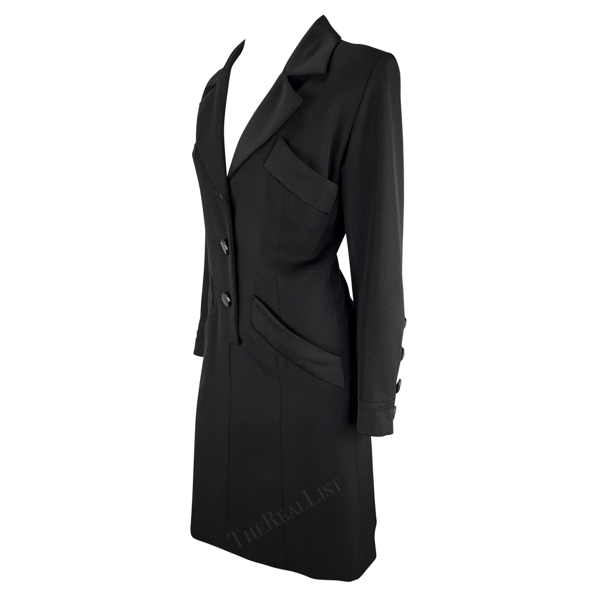F/W 1993 Yves Saint Laurent Runway Black Tuxedo Dress - RealList