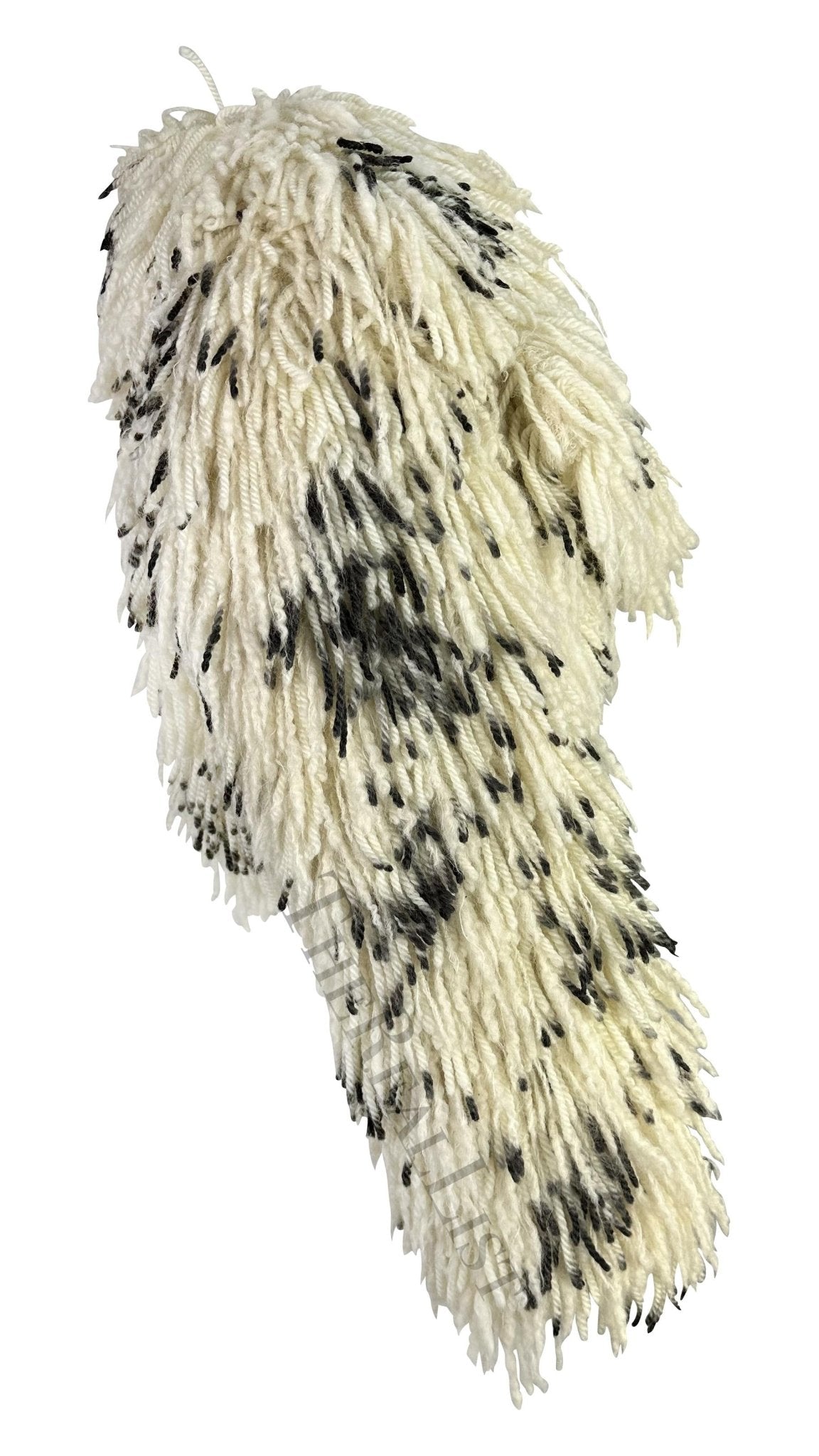F/W 1994 Atelier Versace Haute Couture White Black Cropped Fringe Bolero Coat - RealList