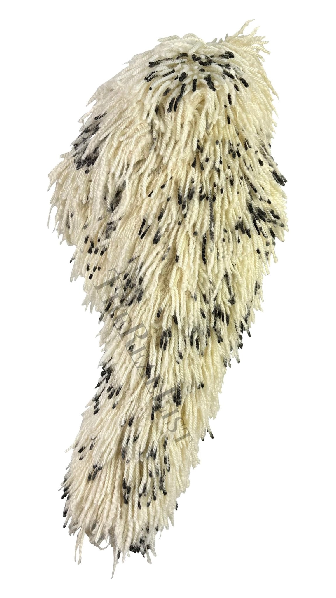 F/W 1994 Atelier Versace Haute Couture White Black Cropped Fringe Bolero Coat - RealList