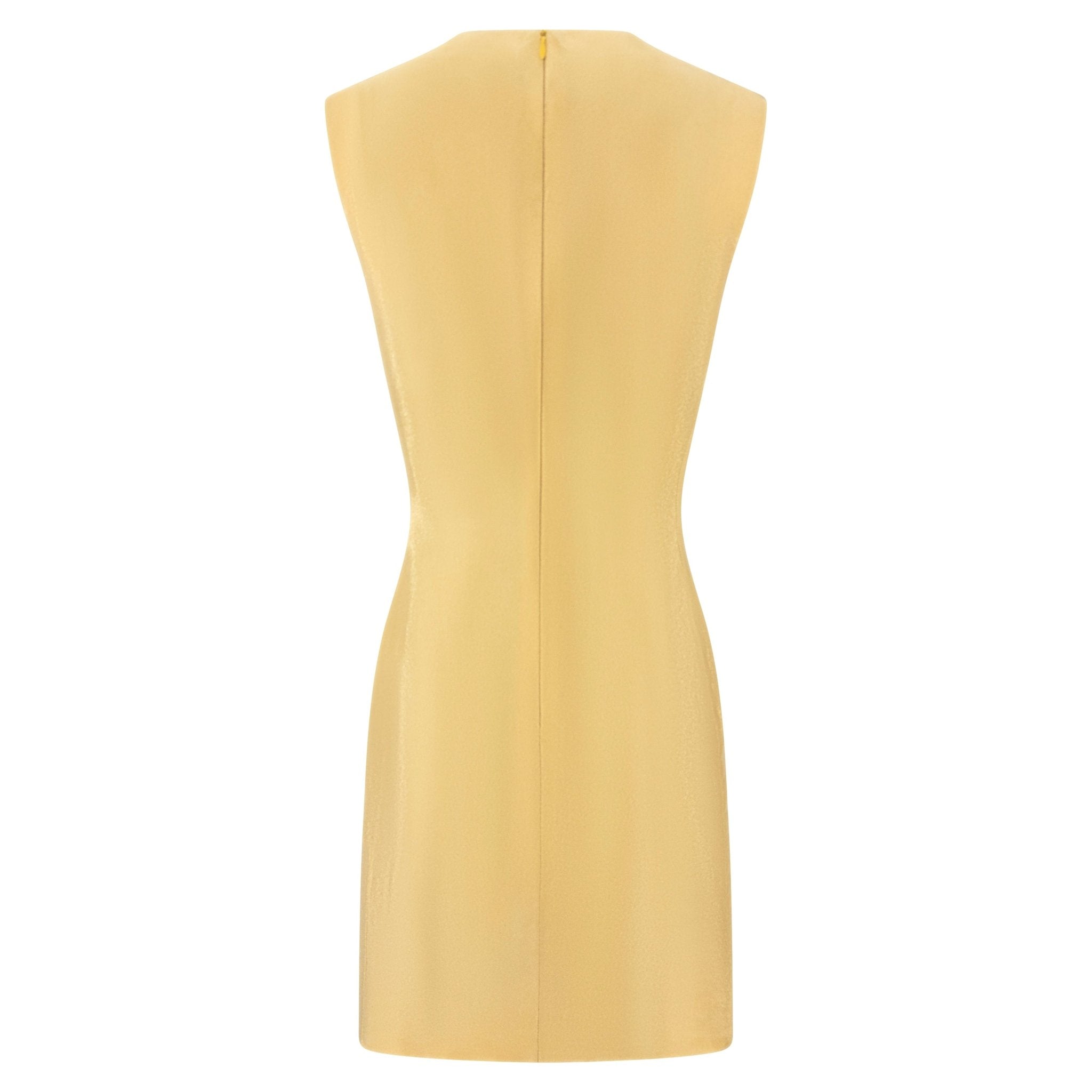 F/W 1994 Gianni Versace Couture Gold Metallic Sleeveless Mini Dress - RealList