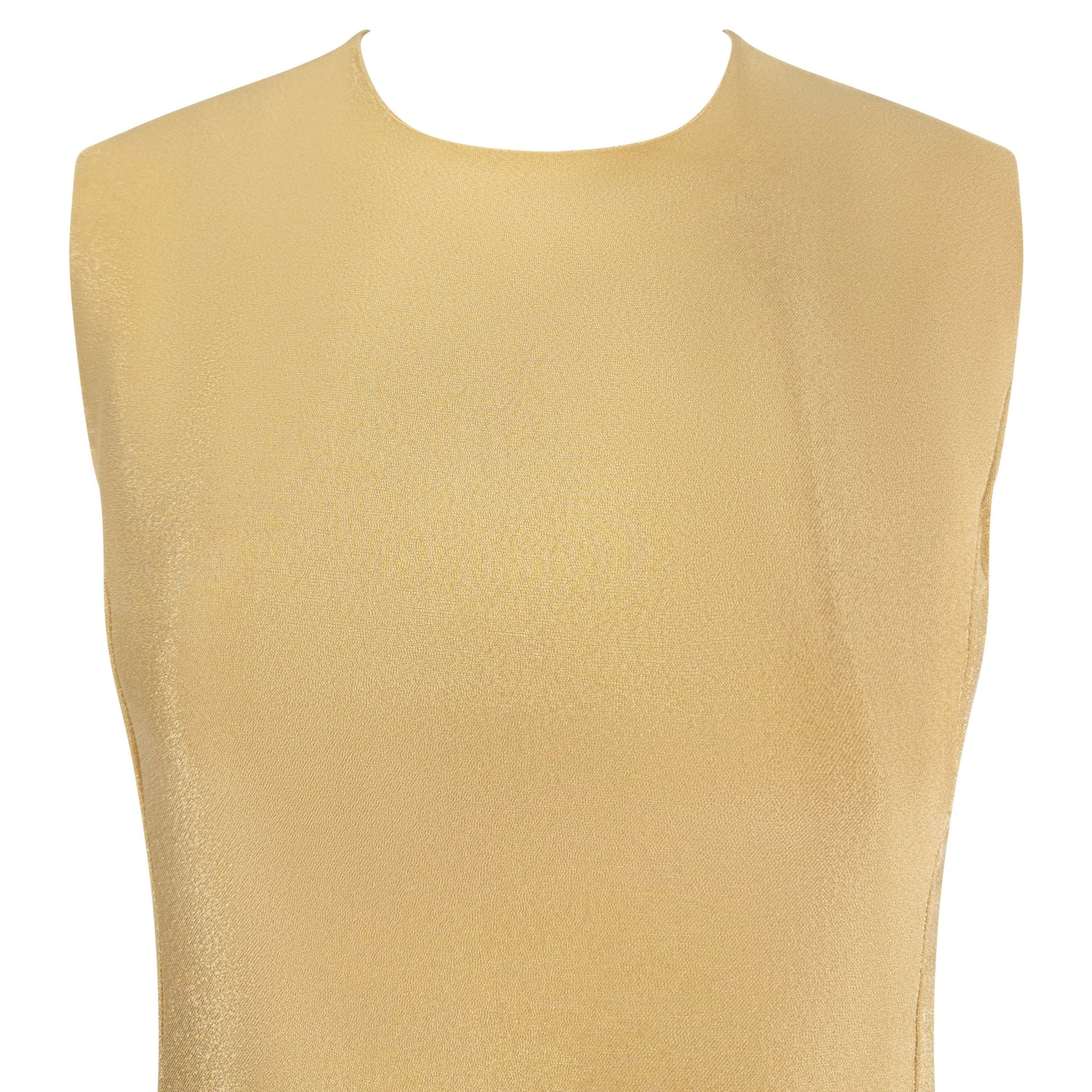 F/W 1994 Gianni Versace Couture Gold Metallic Sleeveless Mini Dress - RealList