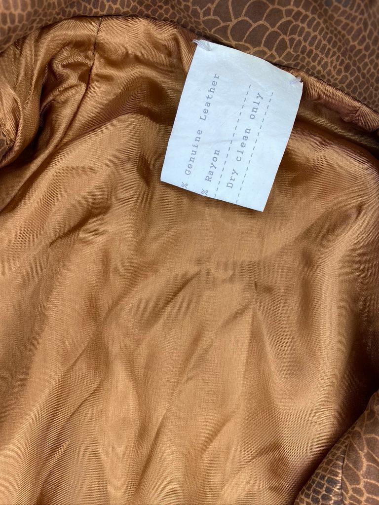 F/W 1994 Gianni Versace Python Print Brown Suede Medusa Zip Biker Jacket - RealList