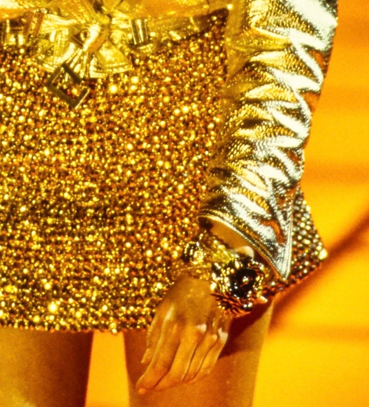 F/W 1994 Gianni Versace Runway Medusa Costume Pearl Gold Bracelet - RealList