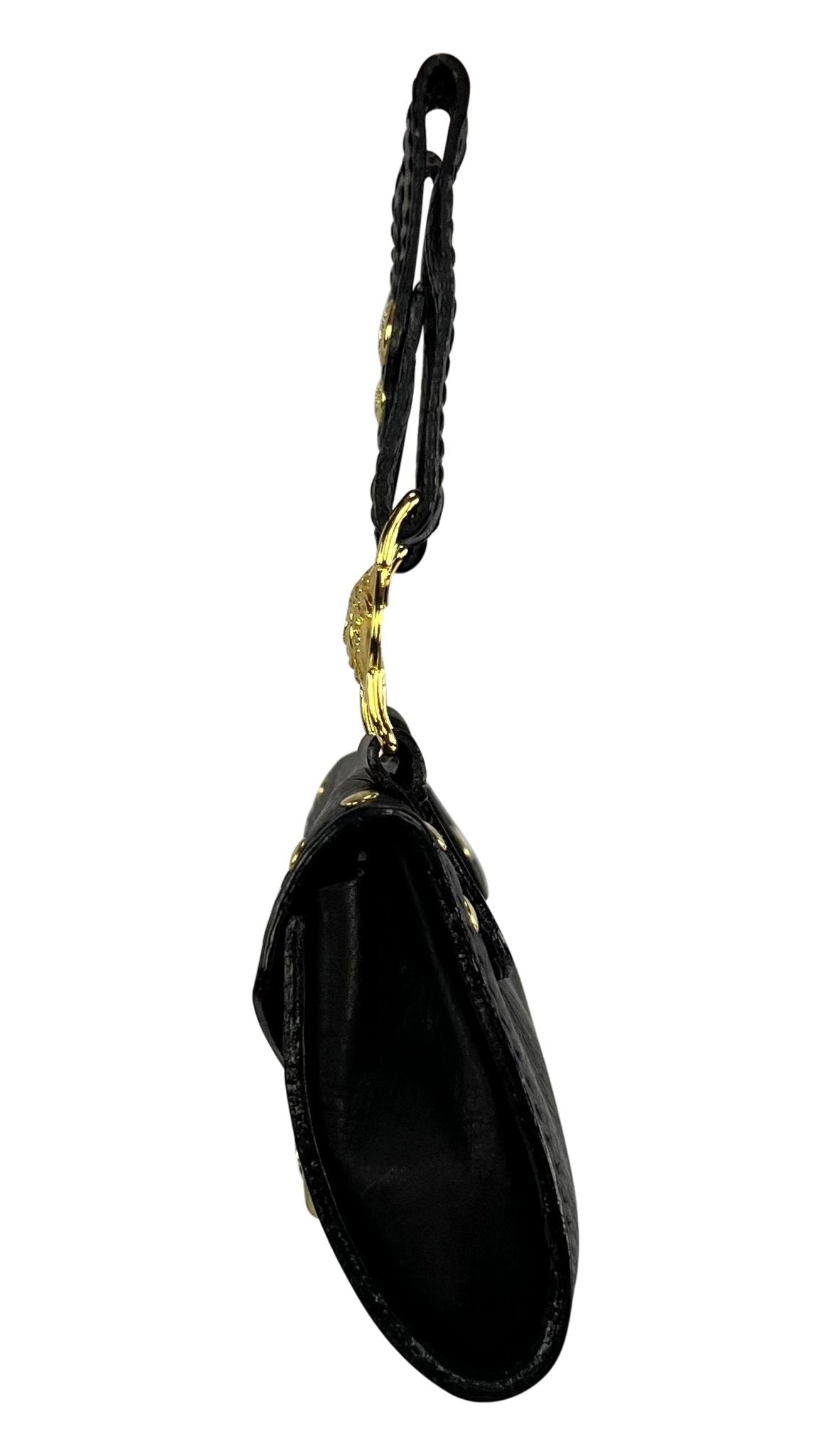 F/W 1994 Gianni Versace Studded Leather Silver Medusa Medallion Mini Belt Bag - RealList