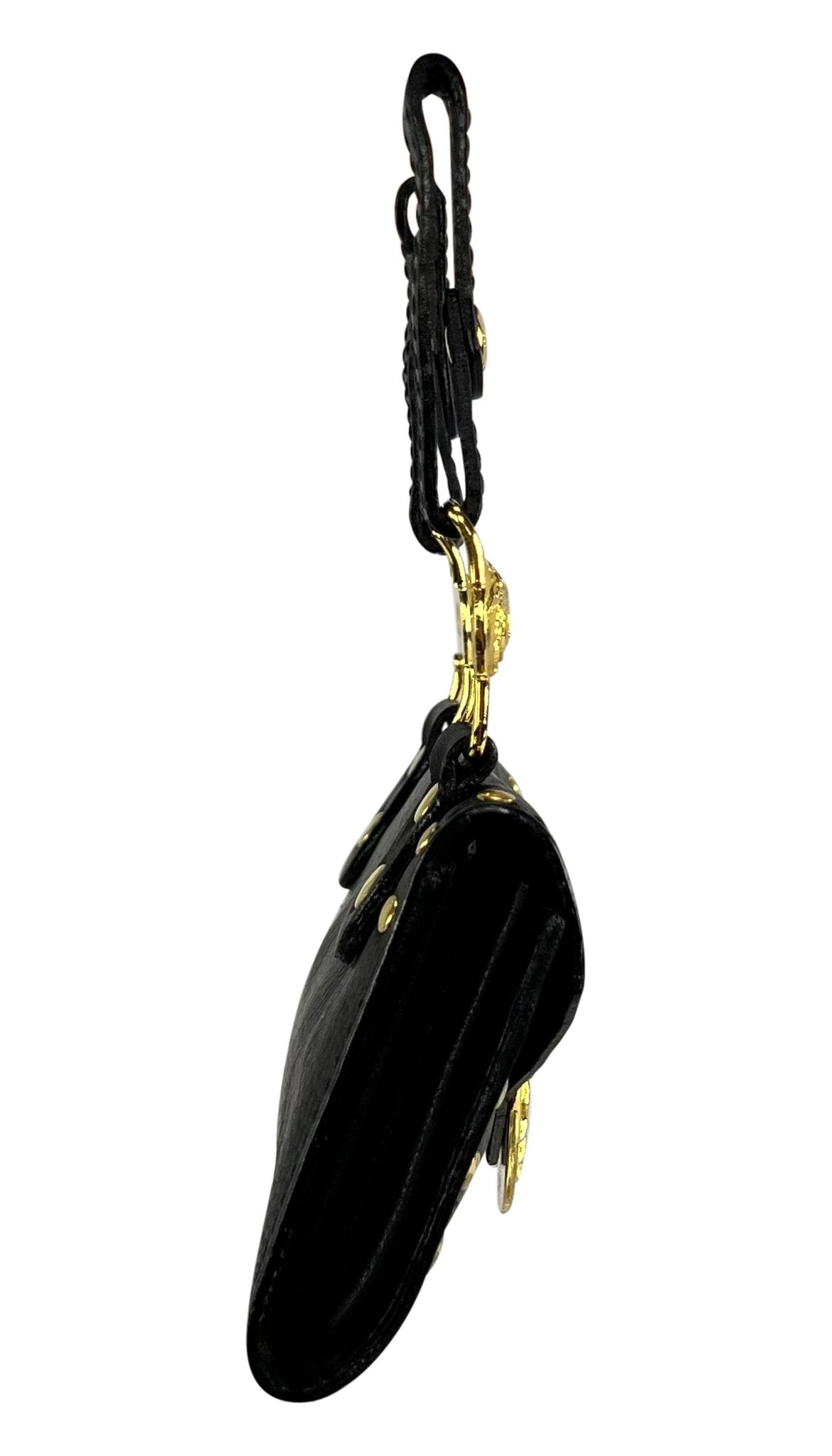 F/W 1994 Gianni Versace Studded Leather Silver Medusa Medallion Mini Belt Bag - RealList