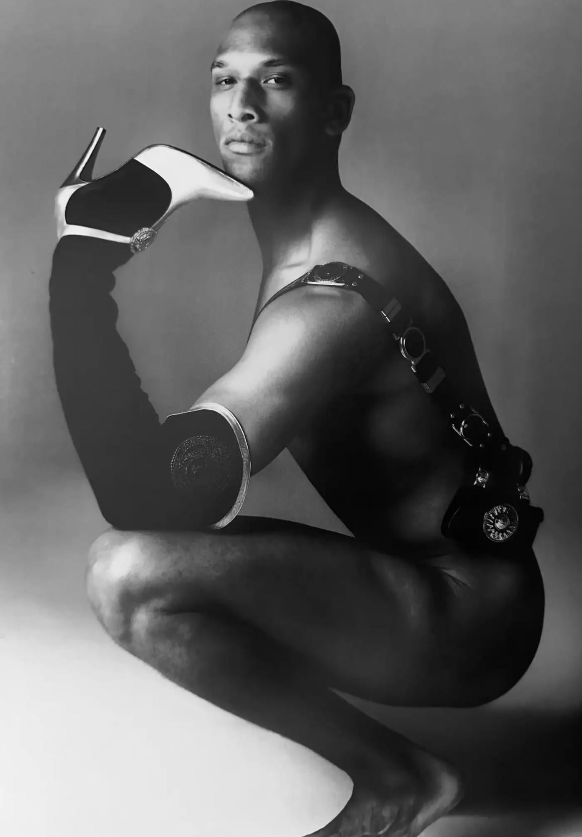 F/W 1994 Gianni Versace Studded Leather Silver Medusa Medallion Mini Belt Bag - RealList