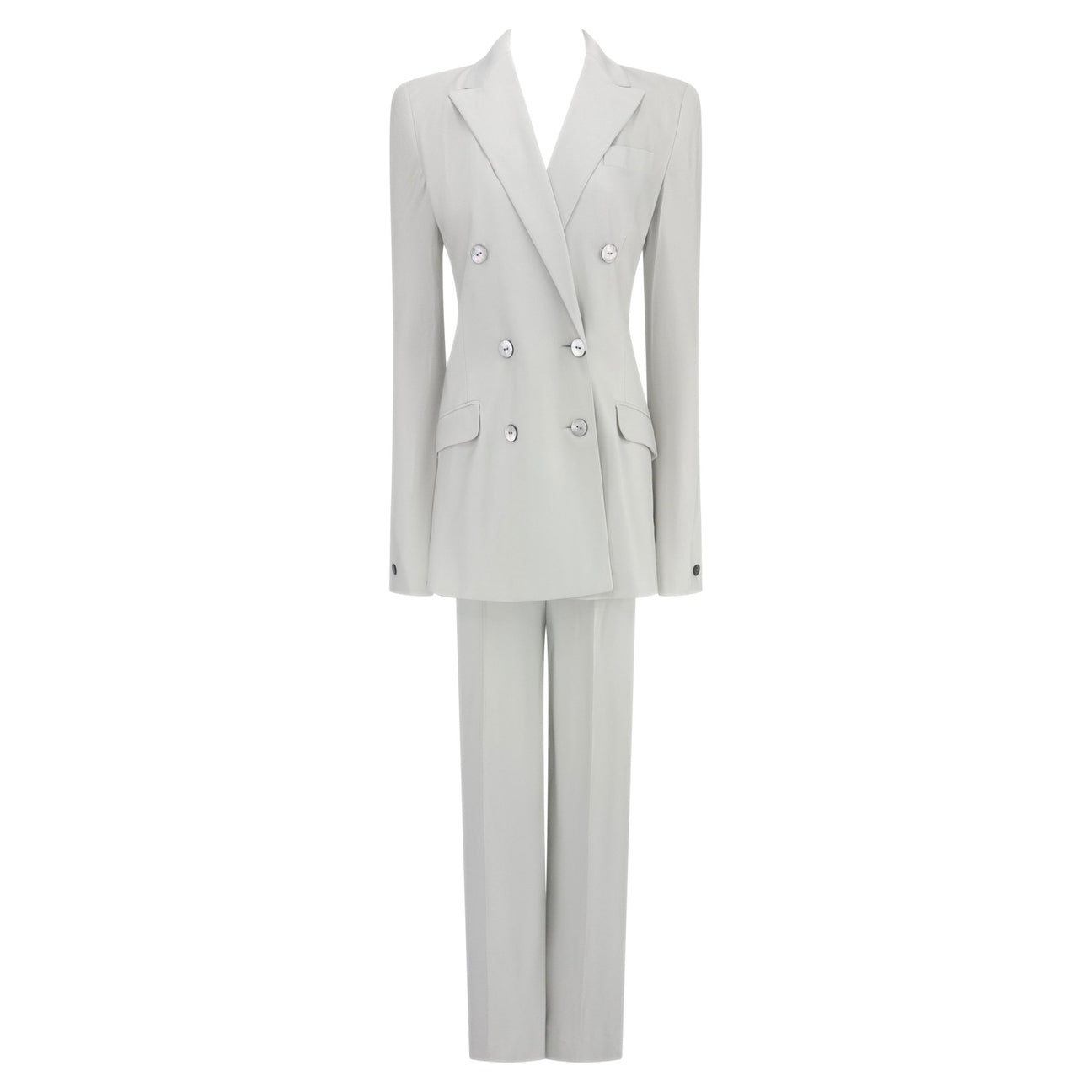 F/W 1994 John Galliano Runway Iceberg Blue Satin Double Breasted Oversized Suit - RealList