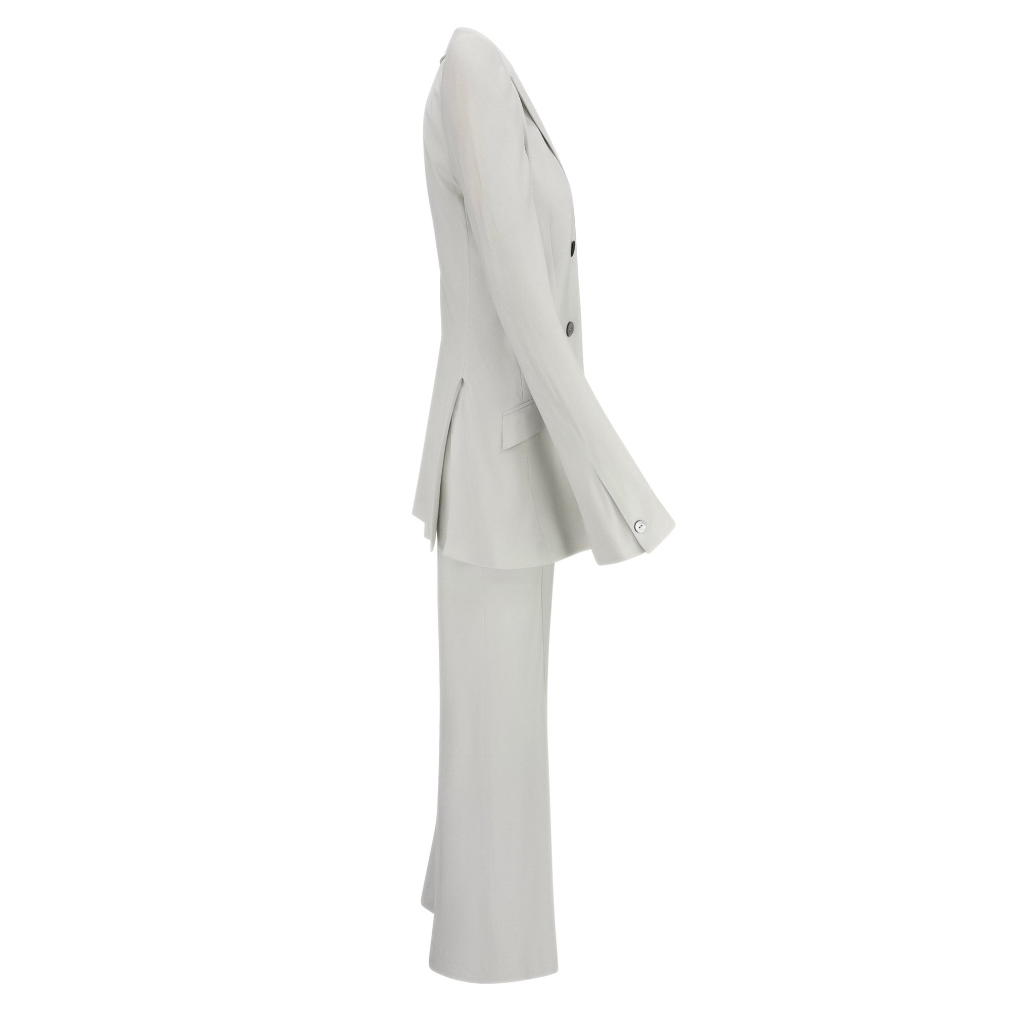 F/W 1994 John Galliano Runway Iceberg Blue Satin Double Breasted Oversized Suit - RealList