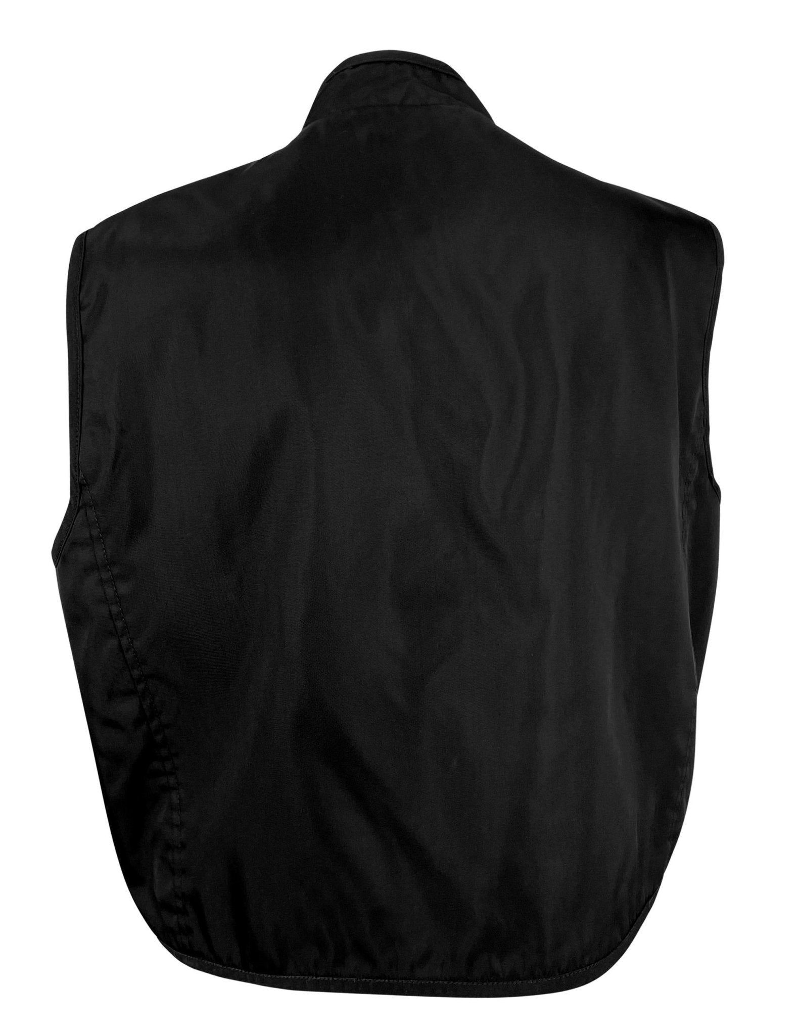 F/W 1994 Prada Black Nylon Sleeveless Vest Nehru Jacket - RealList
