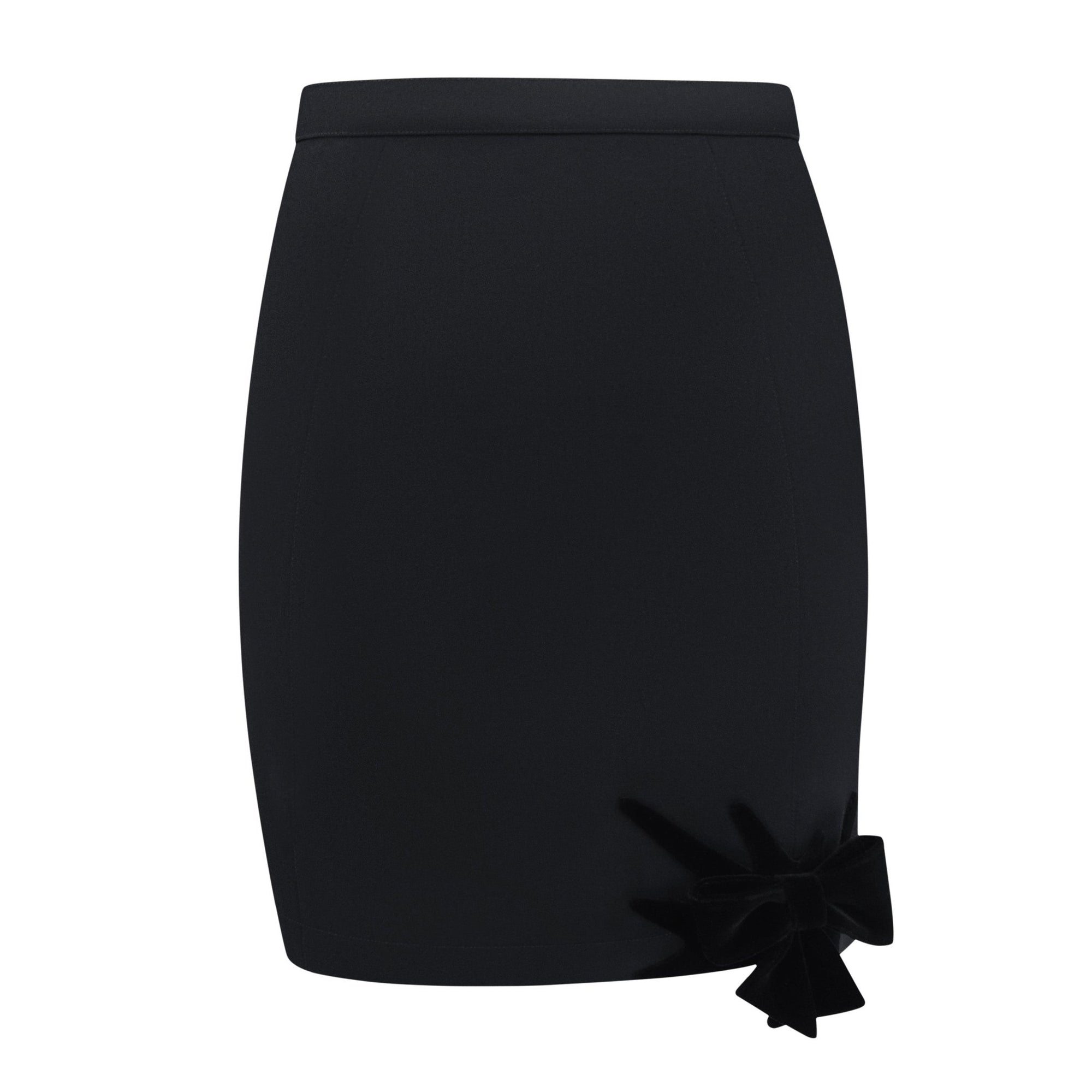 F/W 1994 Thierry Mugler Runway Documented Abstract Velvet Bow Skirt Suit - RealList