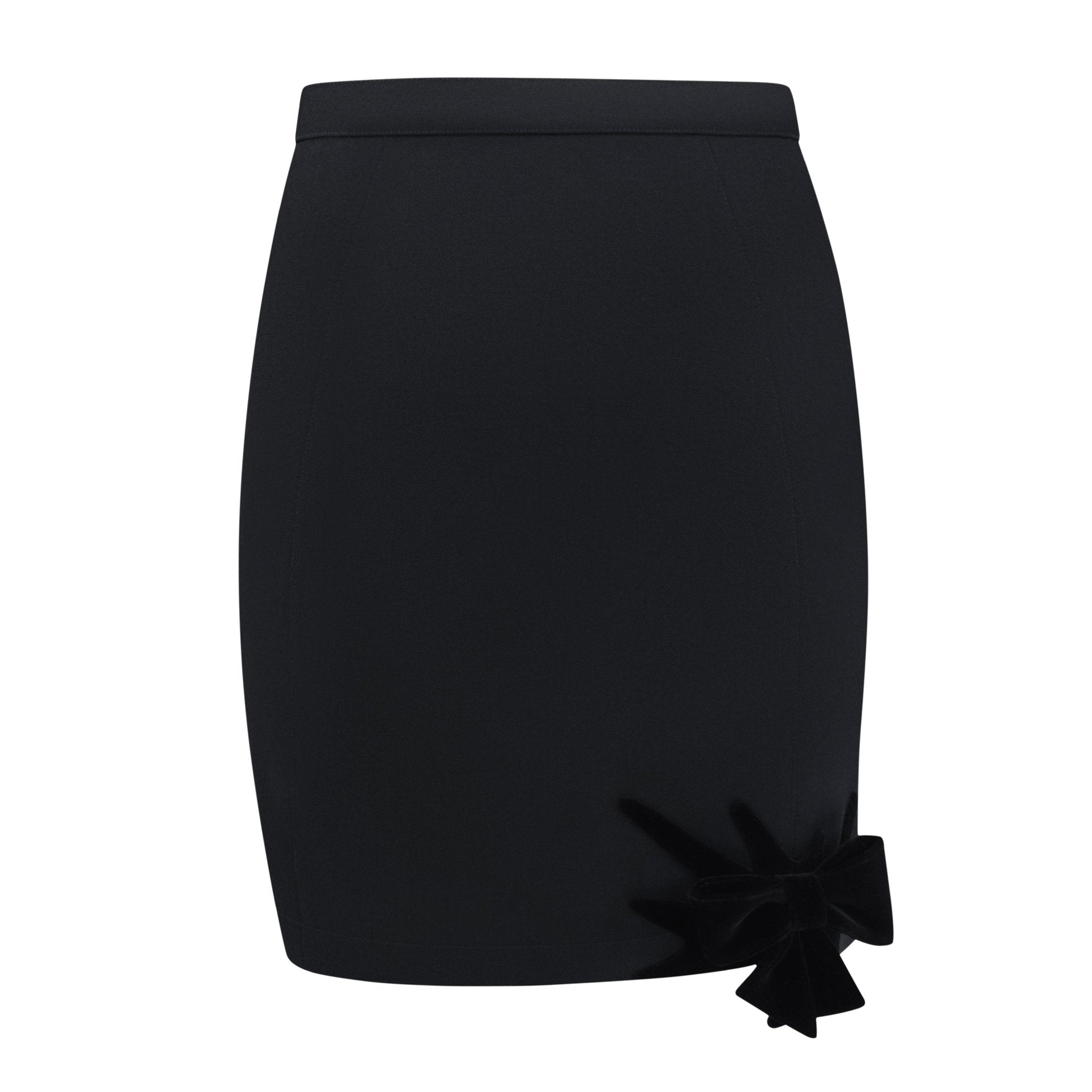 F/W 1994 Thierry Mugler Runway Documented Abstract Velvet Bow Skirt Suit - RealList