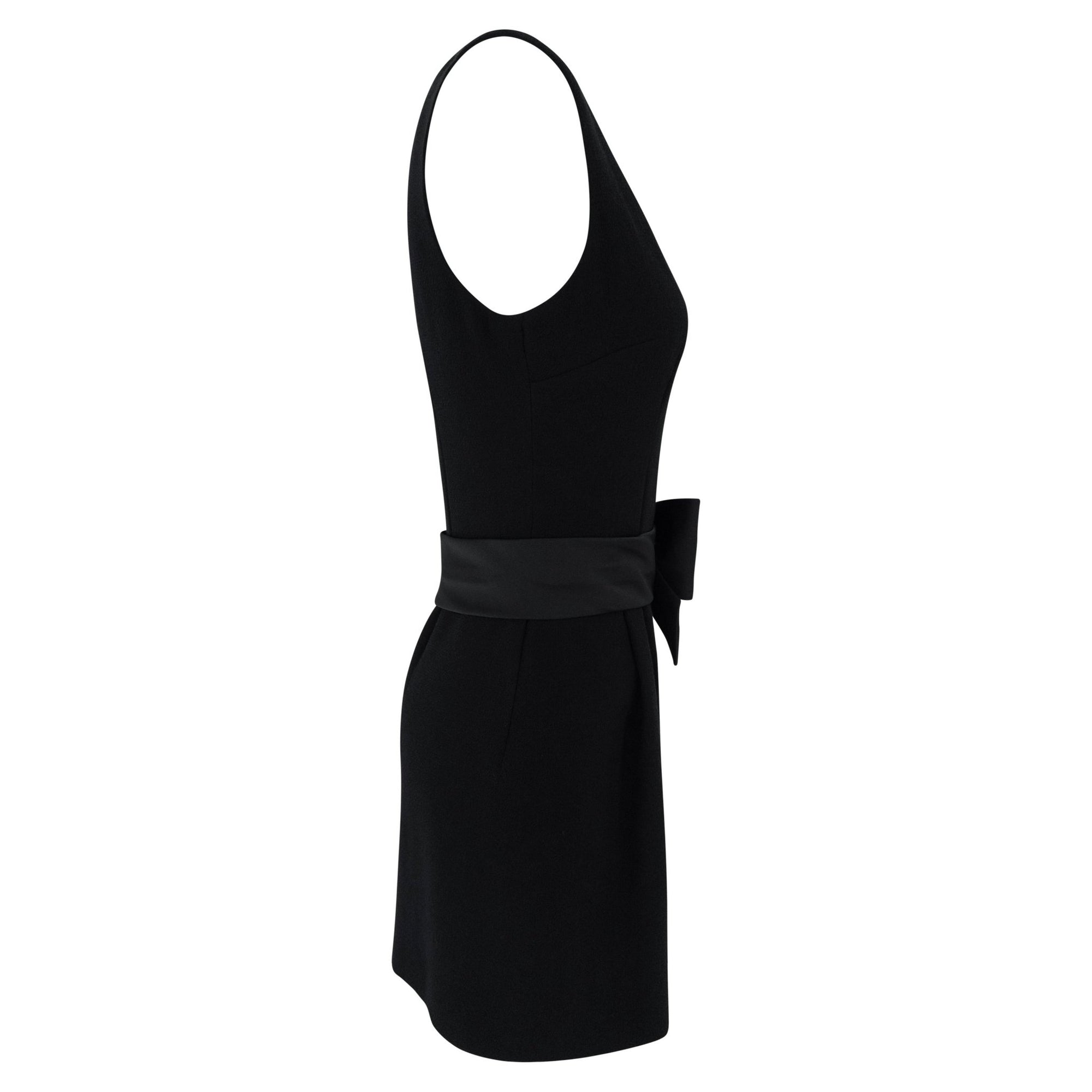 F/W 1995 Dolce & Gabbana Runway Black Satin Bow Sleeveless Mini Dress - RealList