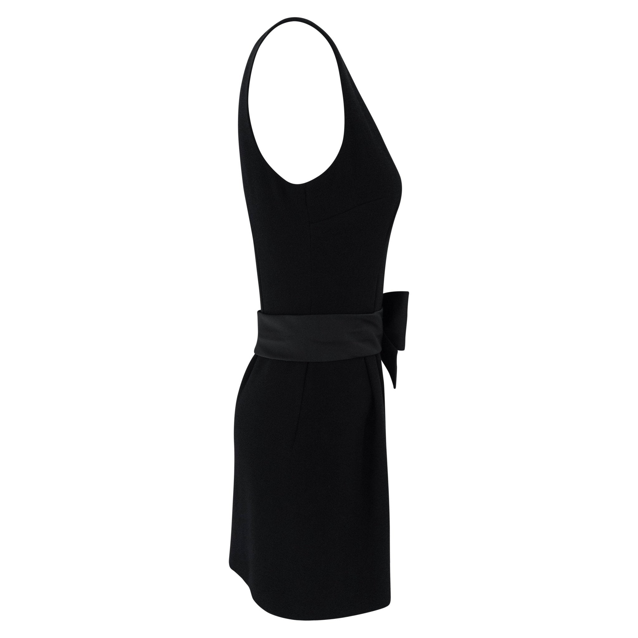 F/W 1995 Dolce & Gabbana Runway Black Satin Bow Sleeveless Mini Dress - RealList