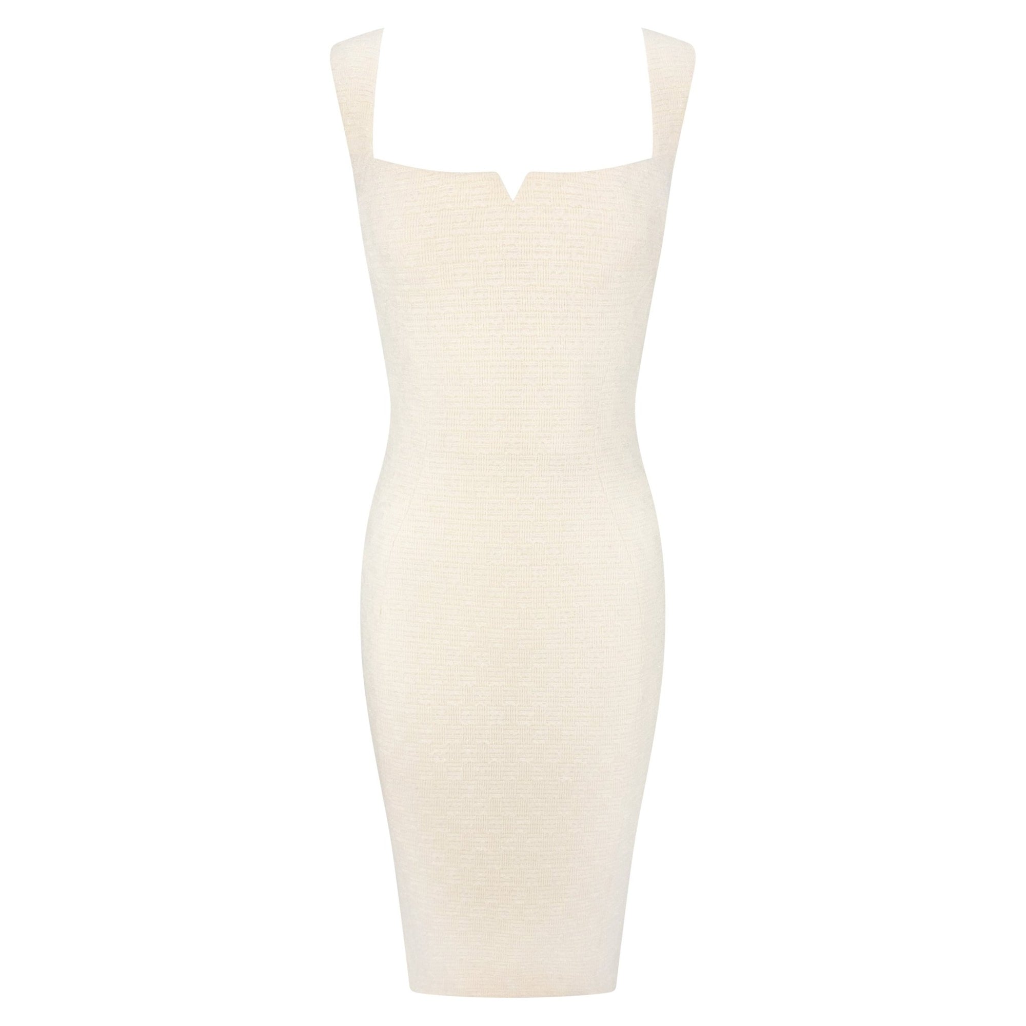 F/W 1995 Gianni Versace Shimmery Off-White Tweed Medusa Button Cocktail Dress - RealList