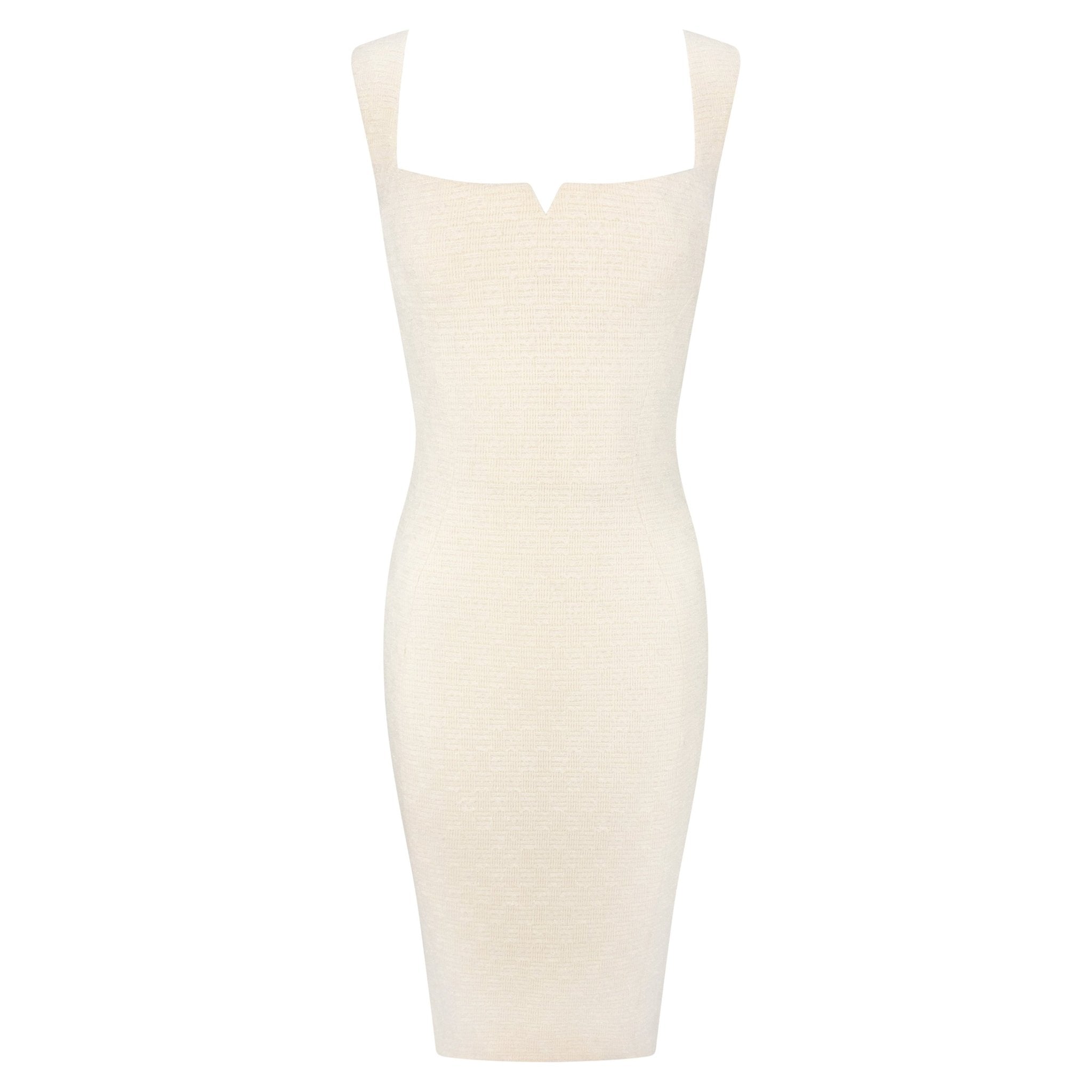 F/W 1995 Gianni Versace Shimmery Off-White Tweed Medusa Button Cocktail Dress - RealList