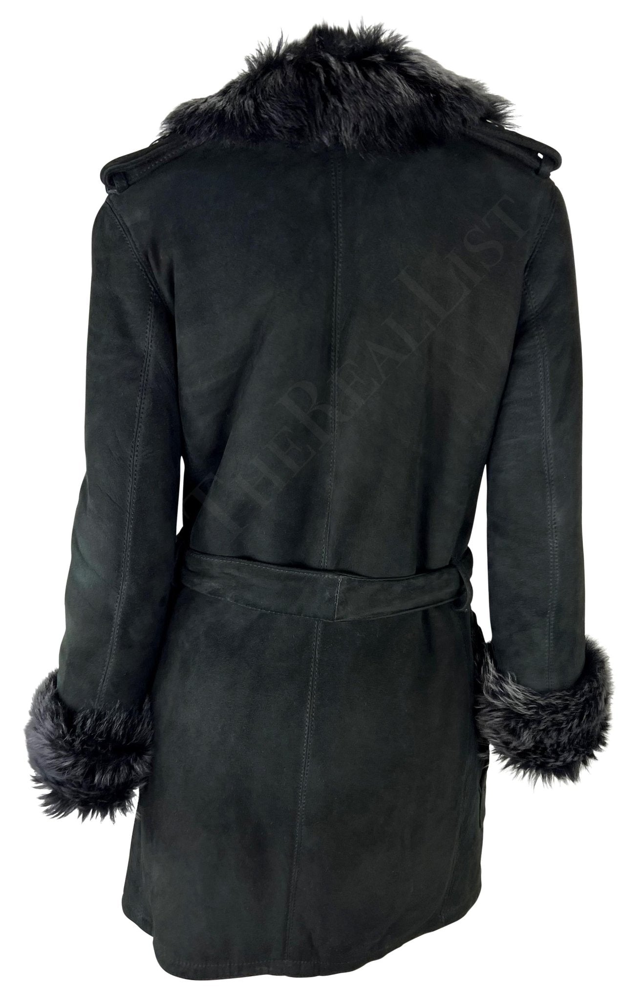 F/W 1995 Gucci by Tom Ford Black Suede Fur Double Breasted Jacket - RealList