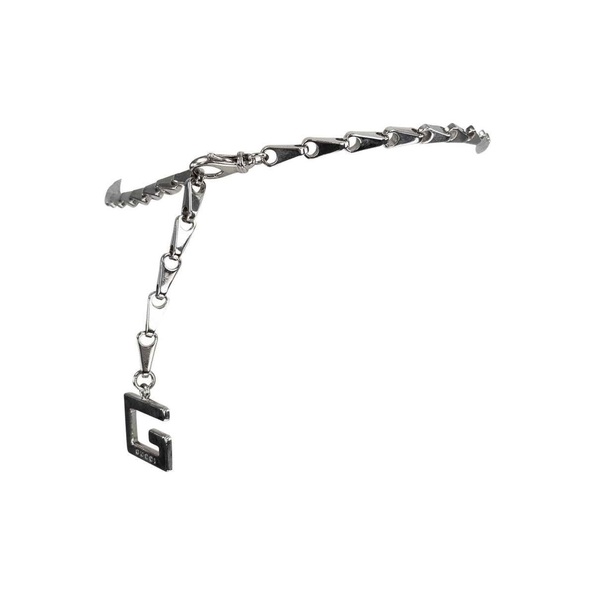 F/W 1995 Gucci by Tom Ford Runway G Pendant Silver Chain Waist Belt - RealList