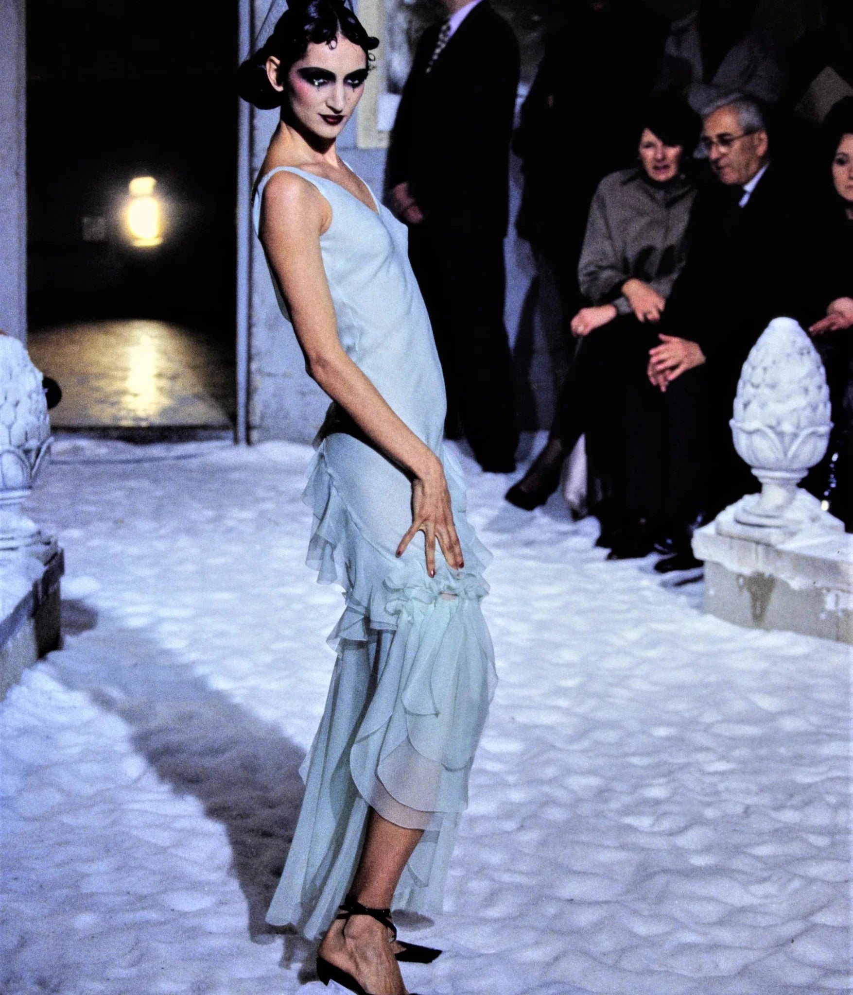 F/W 1995 John Galliano 'Dolores' Runway Black Silk Muslin Backless Moth Dress - RealList