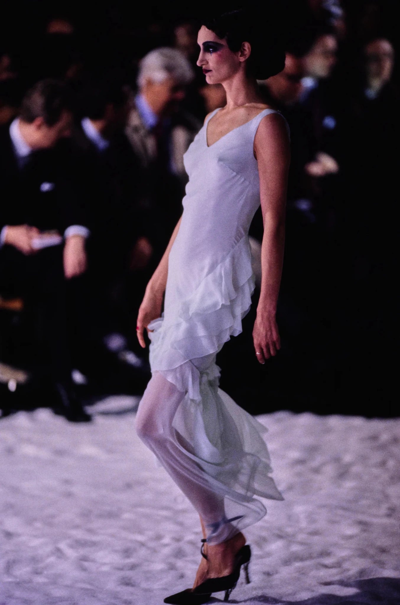 F/W 1995 John Galliano 'Dolores' Runway Black Silk Muslin Backless Moth Dress - RealList