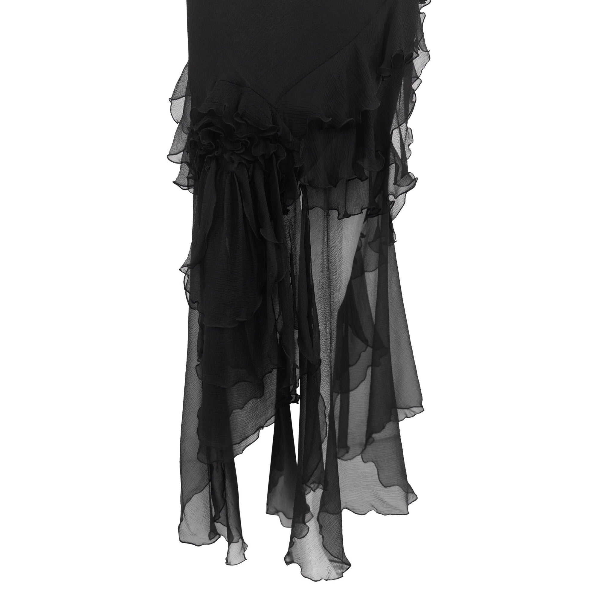 F/W 1995 John Galliano 'Dolores' Runway Black Silk Muslin Backless Moth Dress - RealList