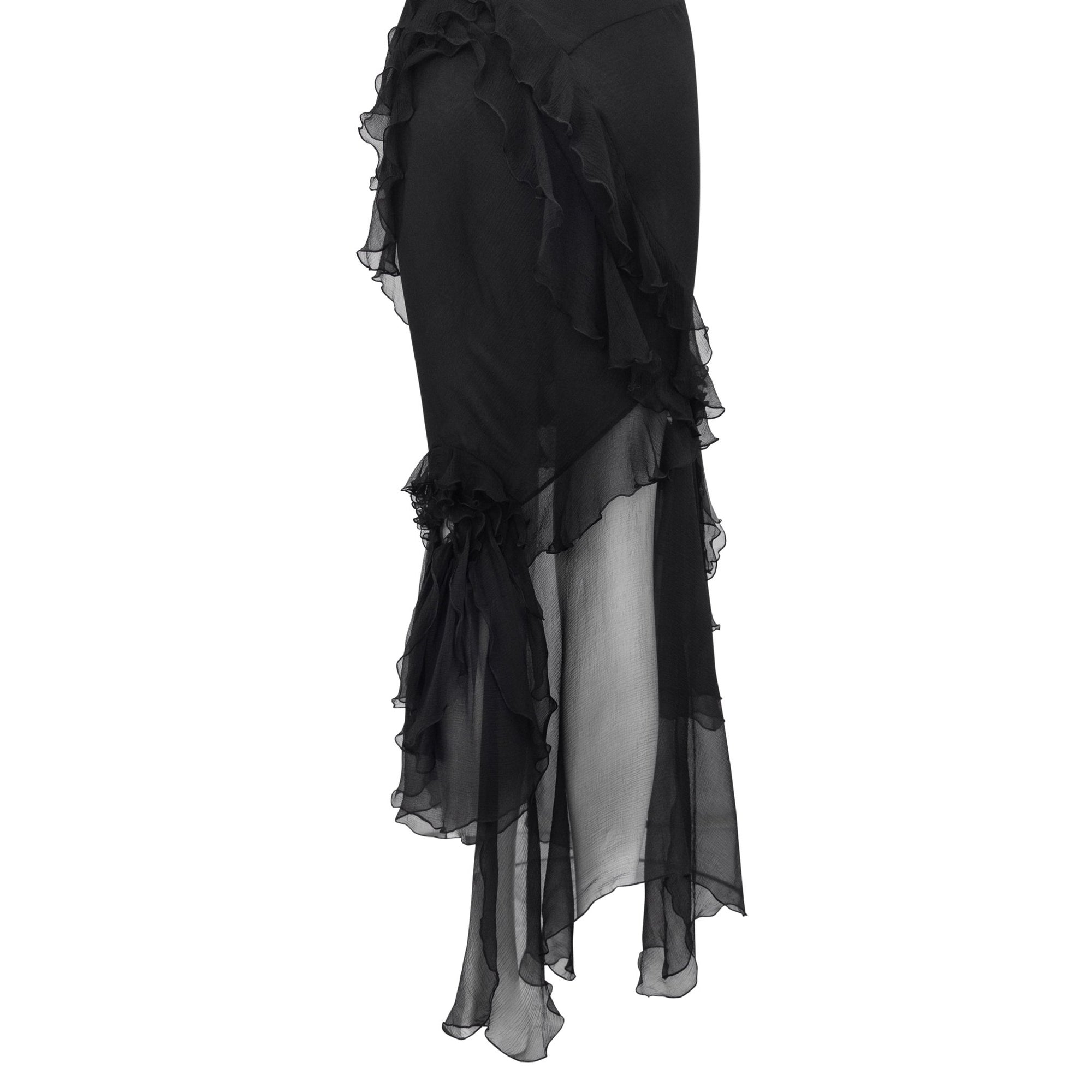 F/W 1995 John Galliano 'Dolores' Runway Black Silk Muslin Backless Moth Dress - RealList