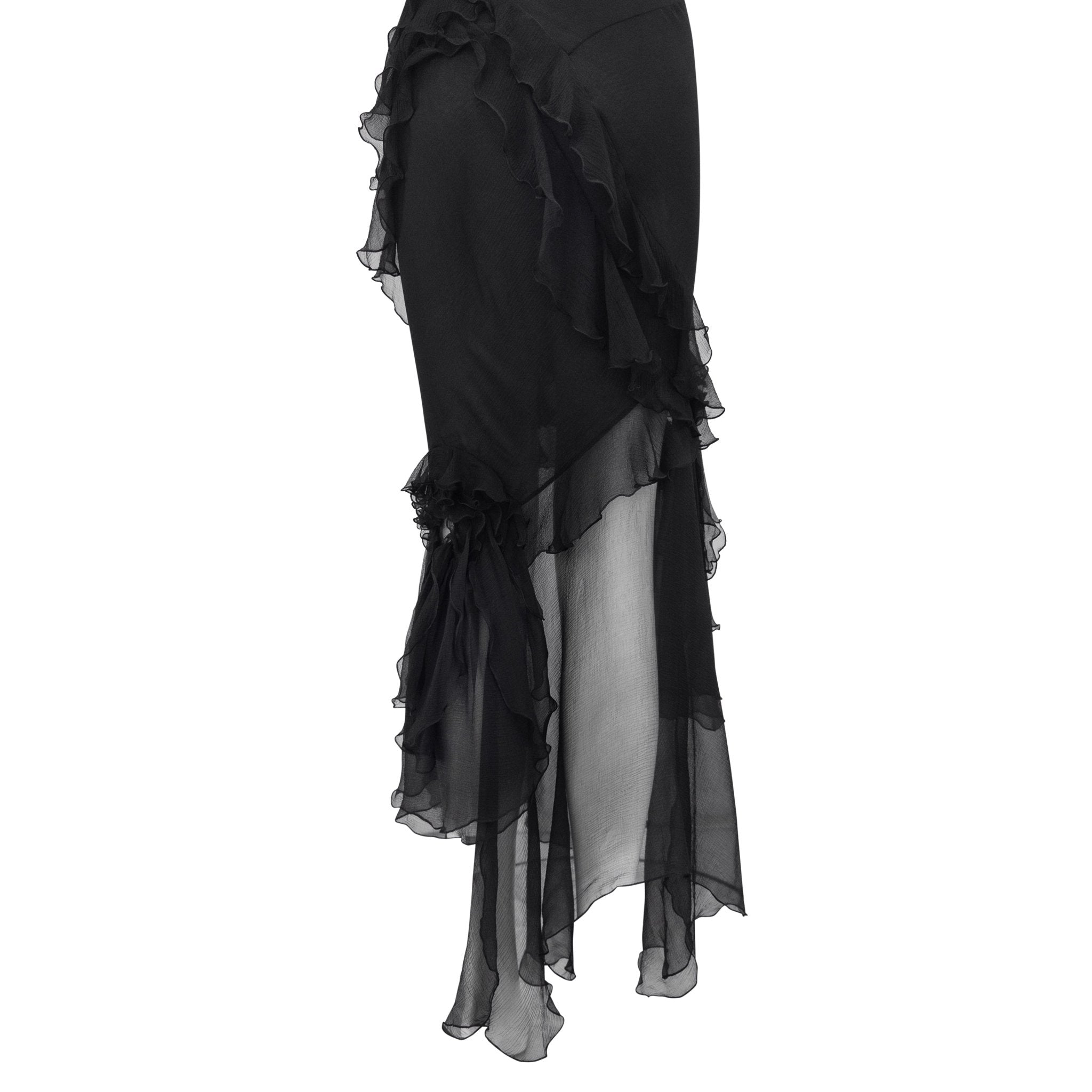 F/W 1995 John Galliano 'Dolores' Runway Black Silk Muslin Backless Moth Dress - RealList