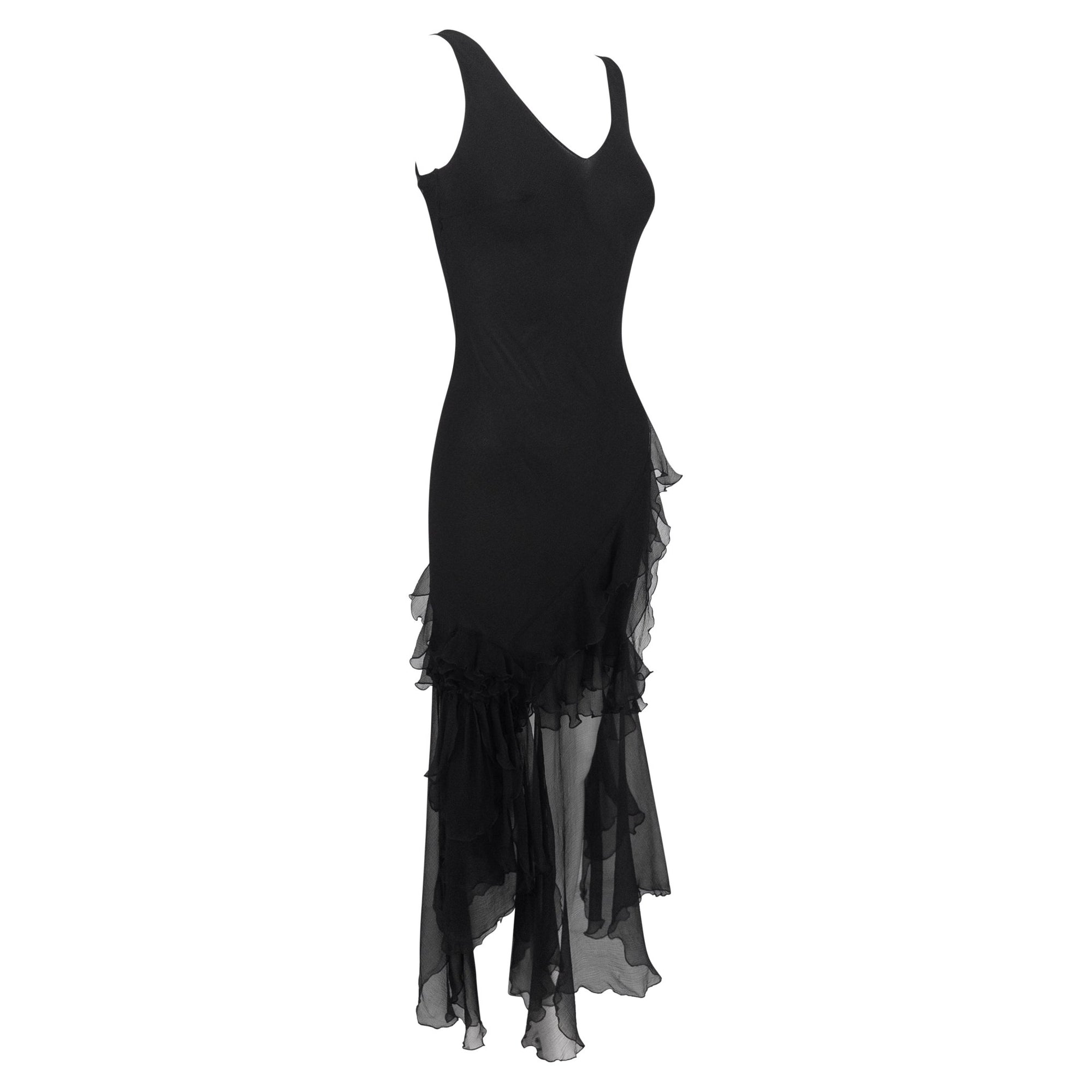 F/W 1995 John Galliano 'Dolores' Runway Black Silk Muslin Backless Moth Dress - RealList