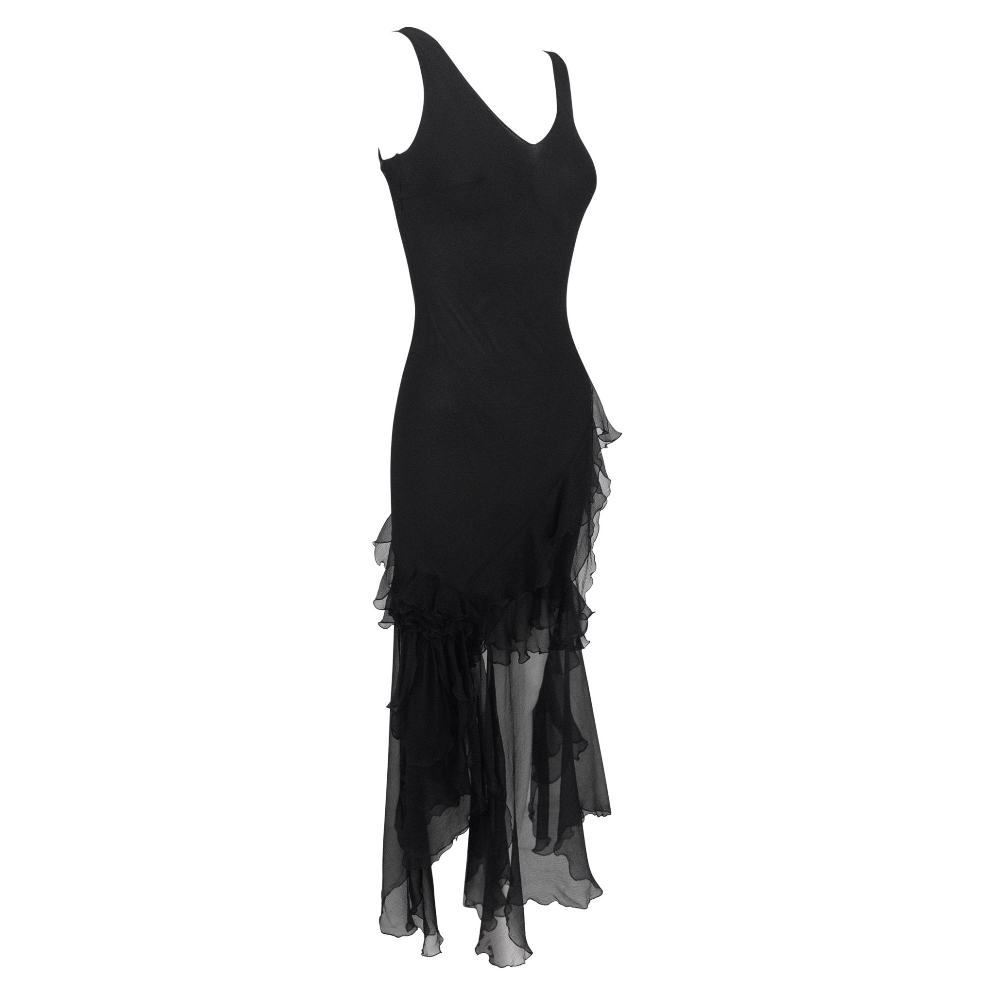 F/W 1995 John Galliano 'Dolores' Runway Black Silk Muslin Backless Moth Dress - RealList