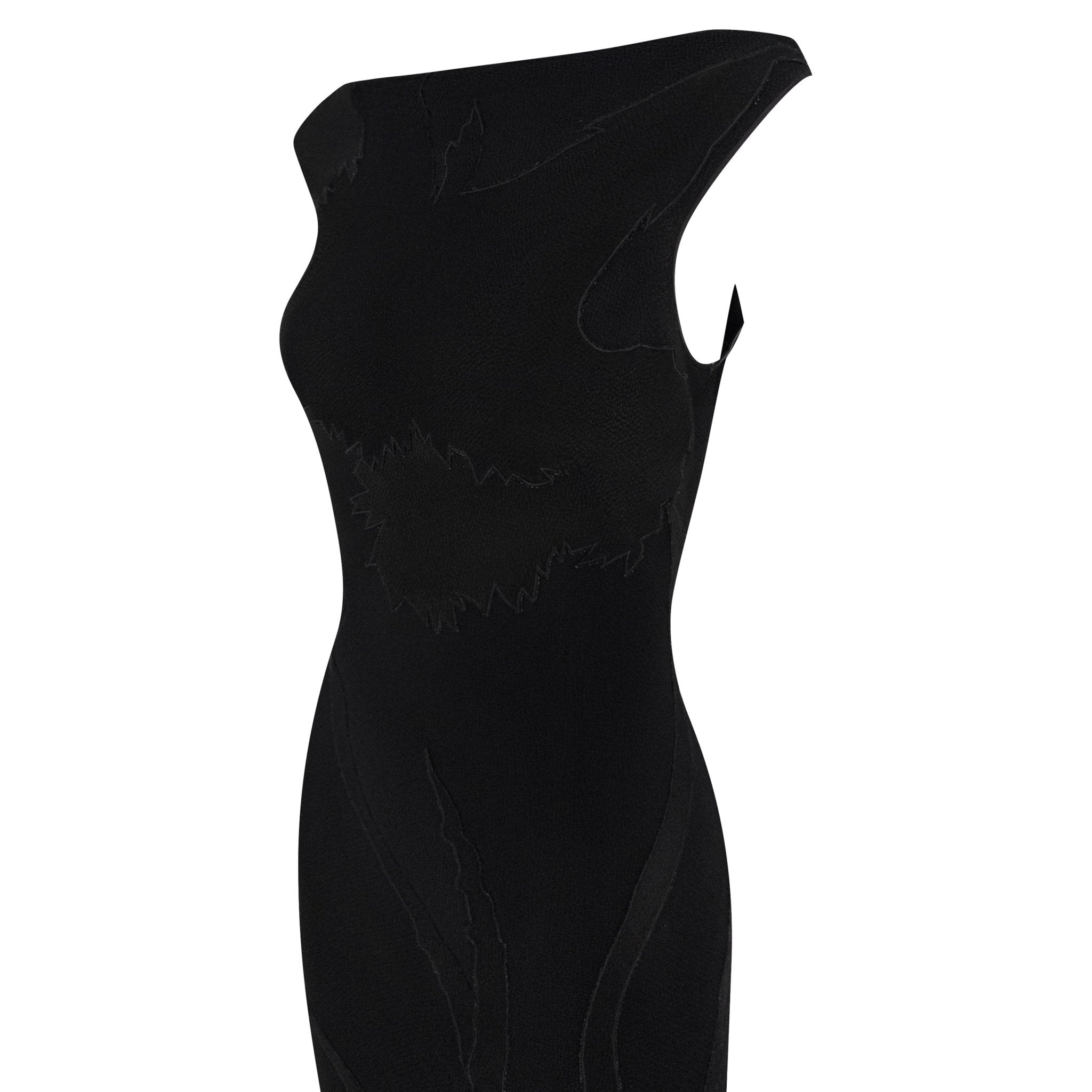 F/W 1995 John Galliano 'Dolores' Seamless Carnation Black Satin Crepe Gown - RealList