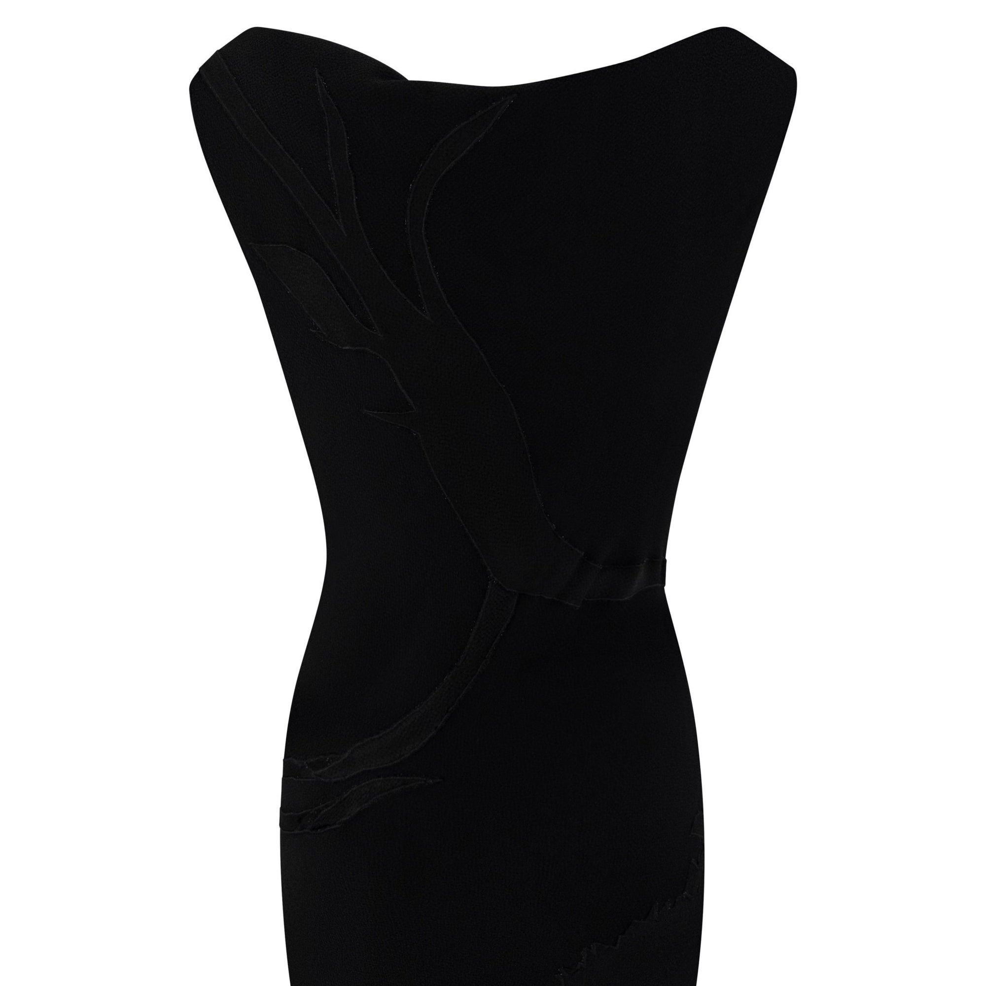 F/W 1995 John Galliano 'Dolores' Seamless Carnation Black Satin Crepe Gown - RealList