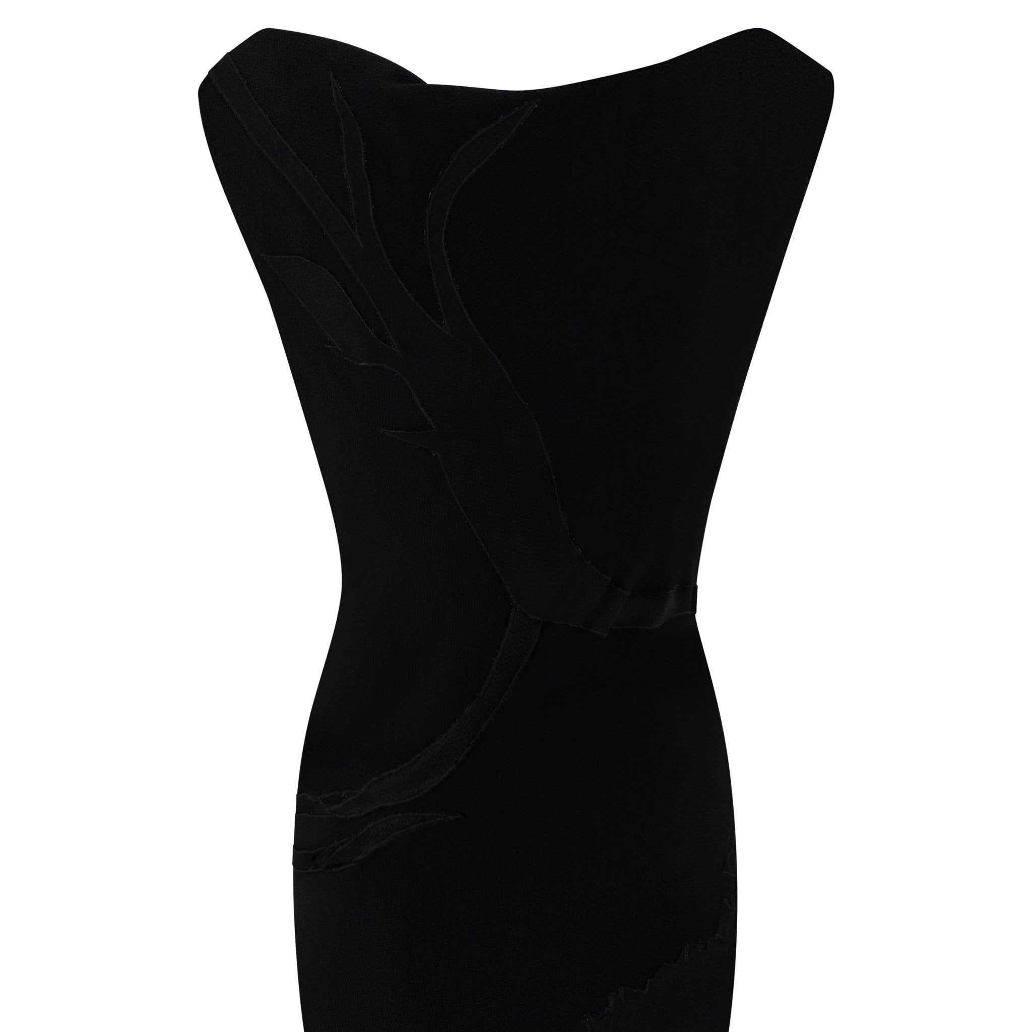 F/W 1995 John Galliano 'Dolores' Seamless Carnation Black Satin Crepe Gown - RealList