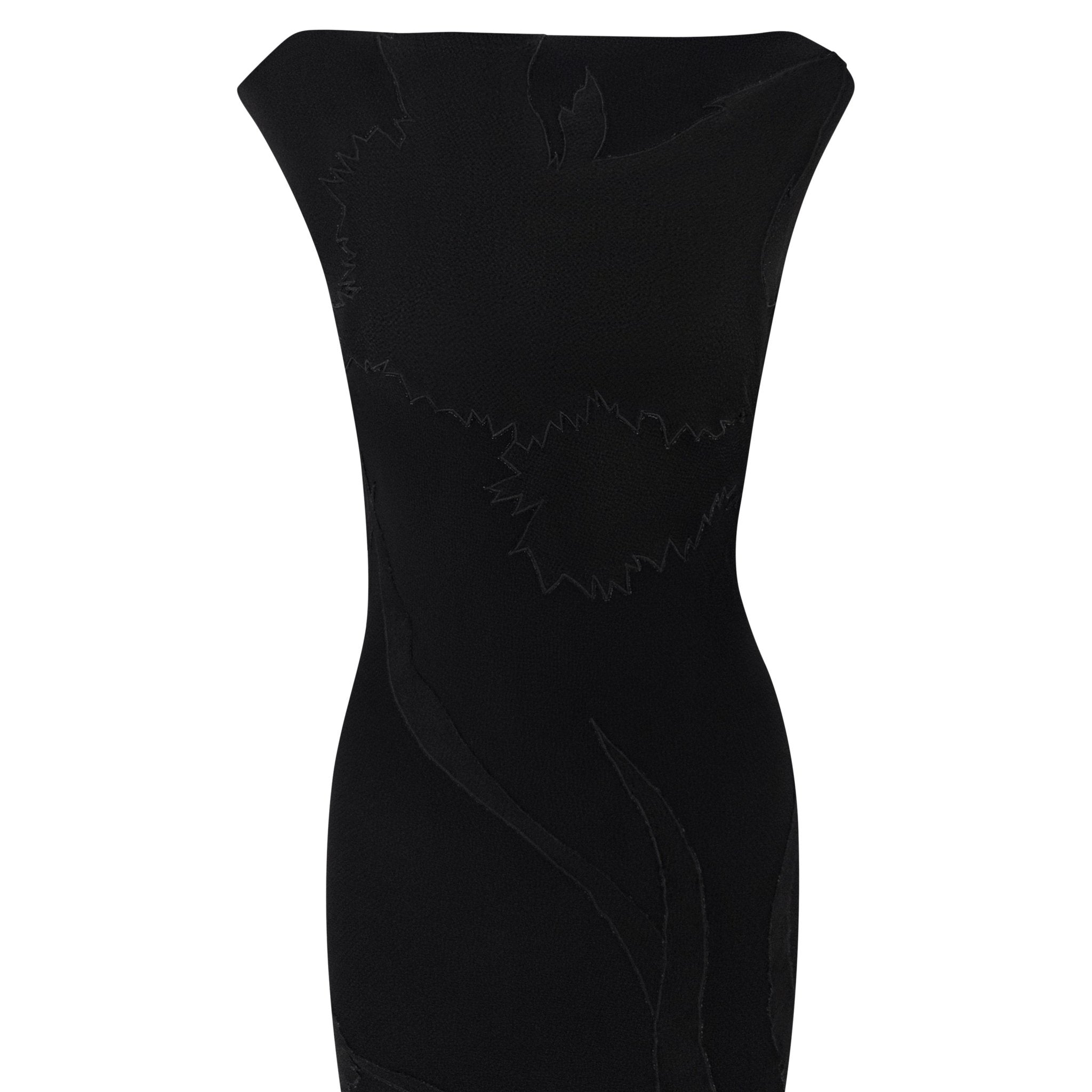 F/W 1995 John Galliano 'Dolores' Seamless Carnation Black Satin Crepe Gown - RealList