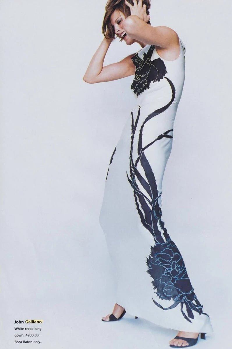 F/W 1995 John Galliano 'Dolores' Seamless Carnation Black Satin Crepe Gown - RealList