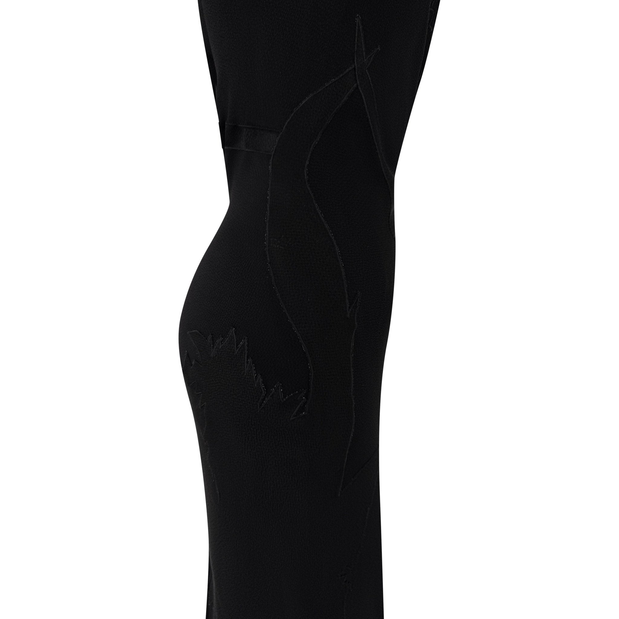 F/W 1995 John Galliano 'Dolores' Seamless Carnation Black Satin Crepe Gown - RealList