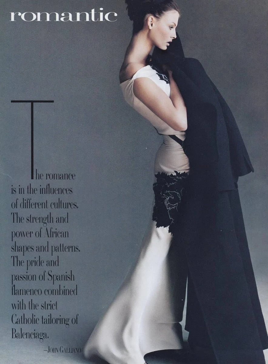 F/W 1995 John Galliano 'Dolores' Seamless Carnation Black Satin Crepe Gown - RealList