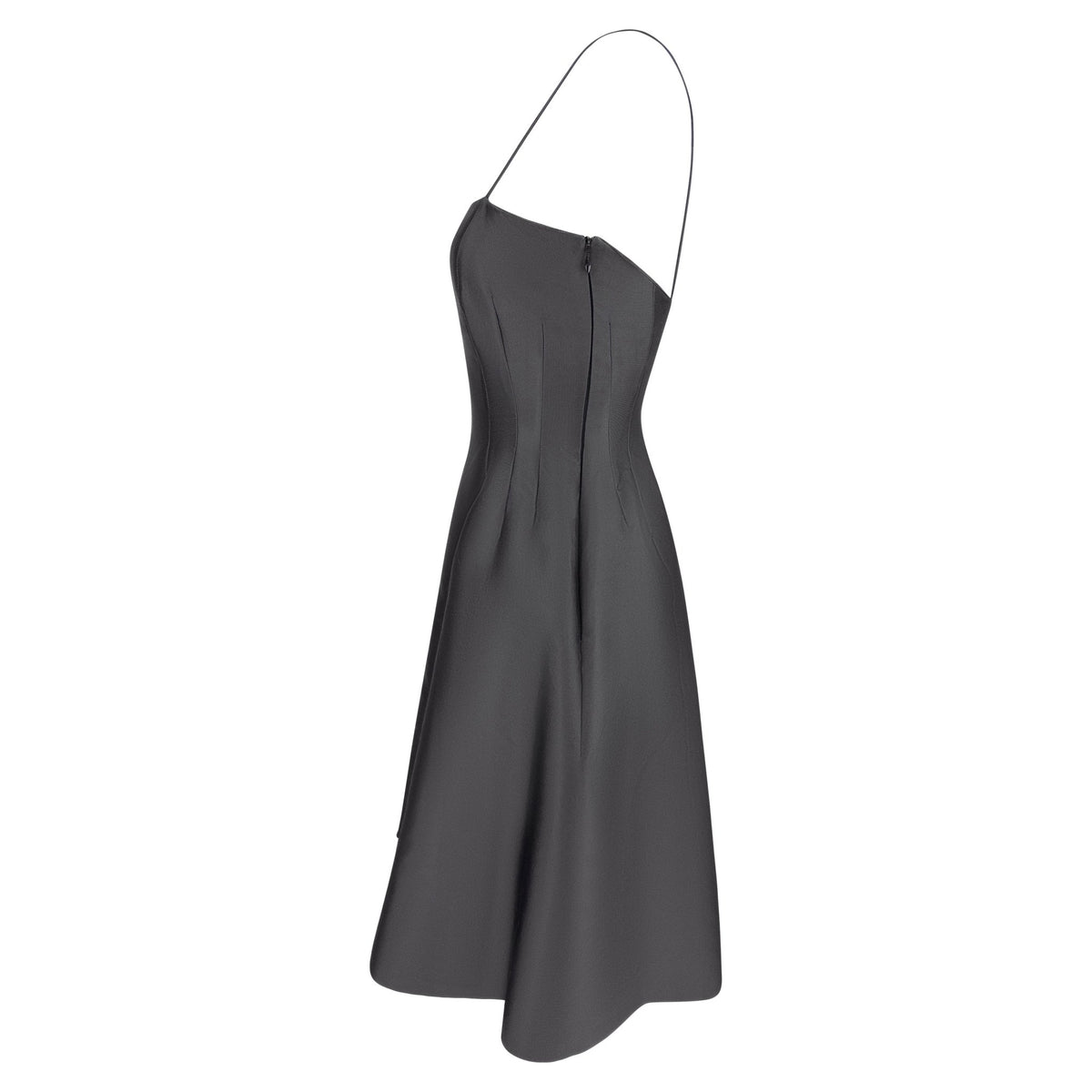 F/W 1995 Prada Runway Charcoal Grey Flared Knee - Length Dress - RealList