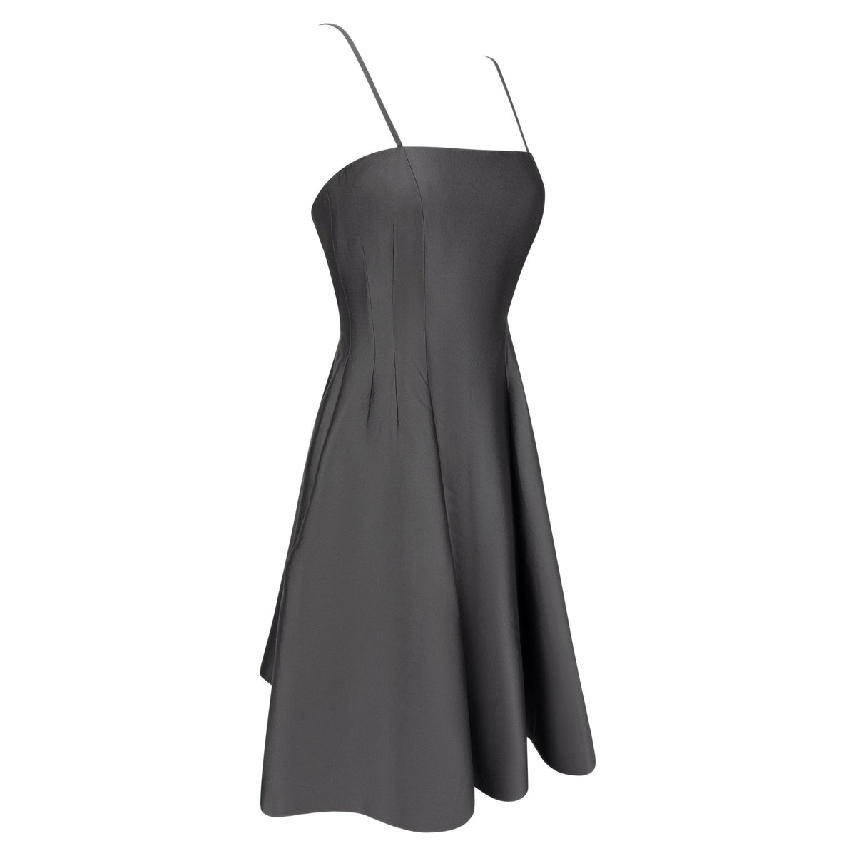 F/W 1995 Prada Runway Charcoal Grey Flared Knee - Length Dress - RealList