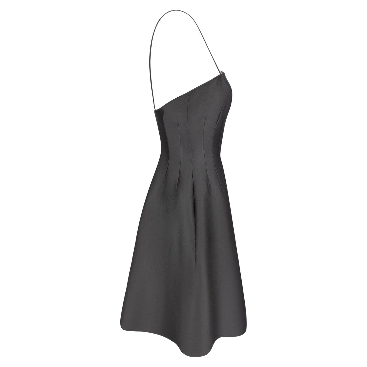 F/W 1995 Prada Runway Charcoal Grey Flared Knee - Length Dress - RealList