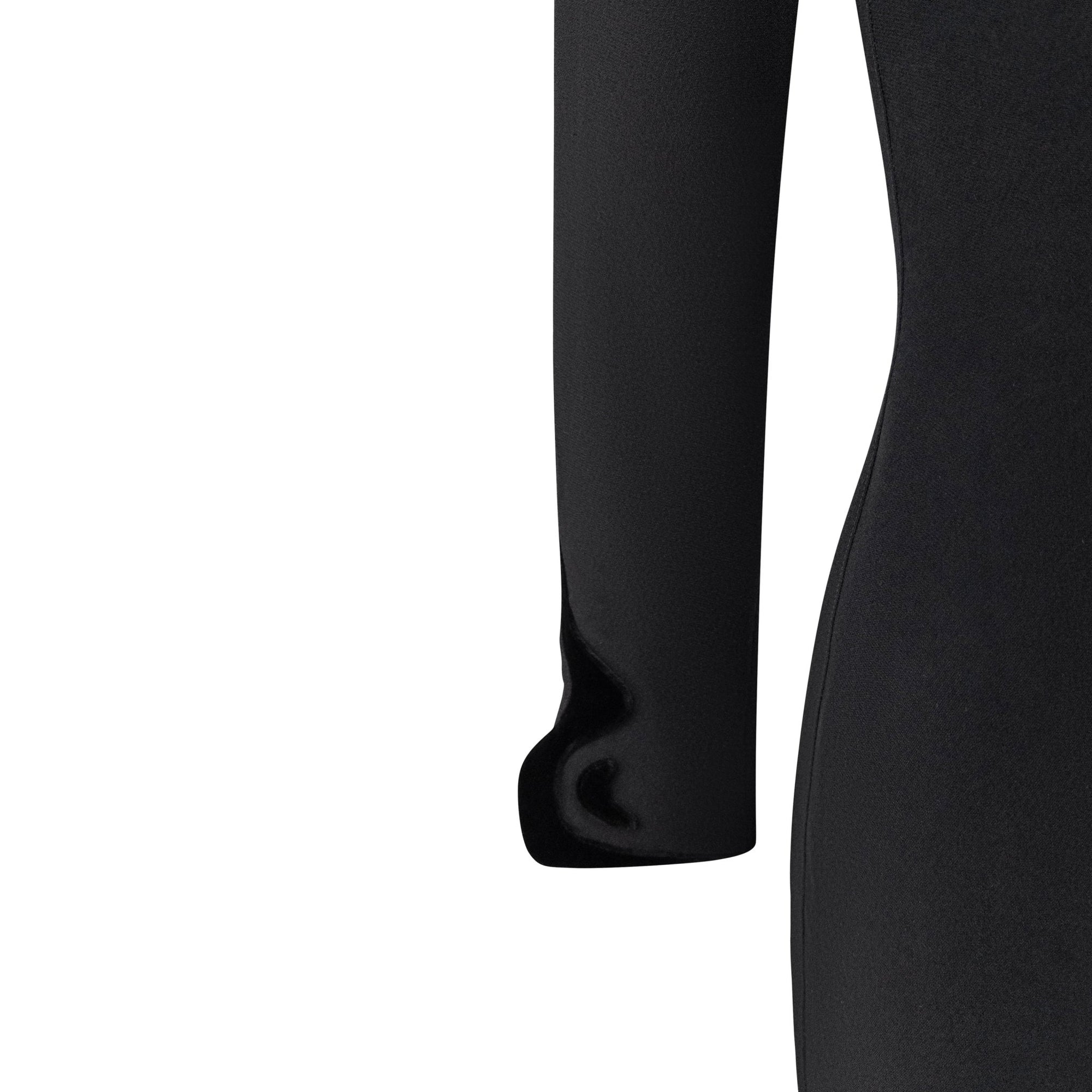 F/W 1995 Thierry Mugler Sculpted Anatomical Long Sleeve Black Dress - RealList