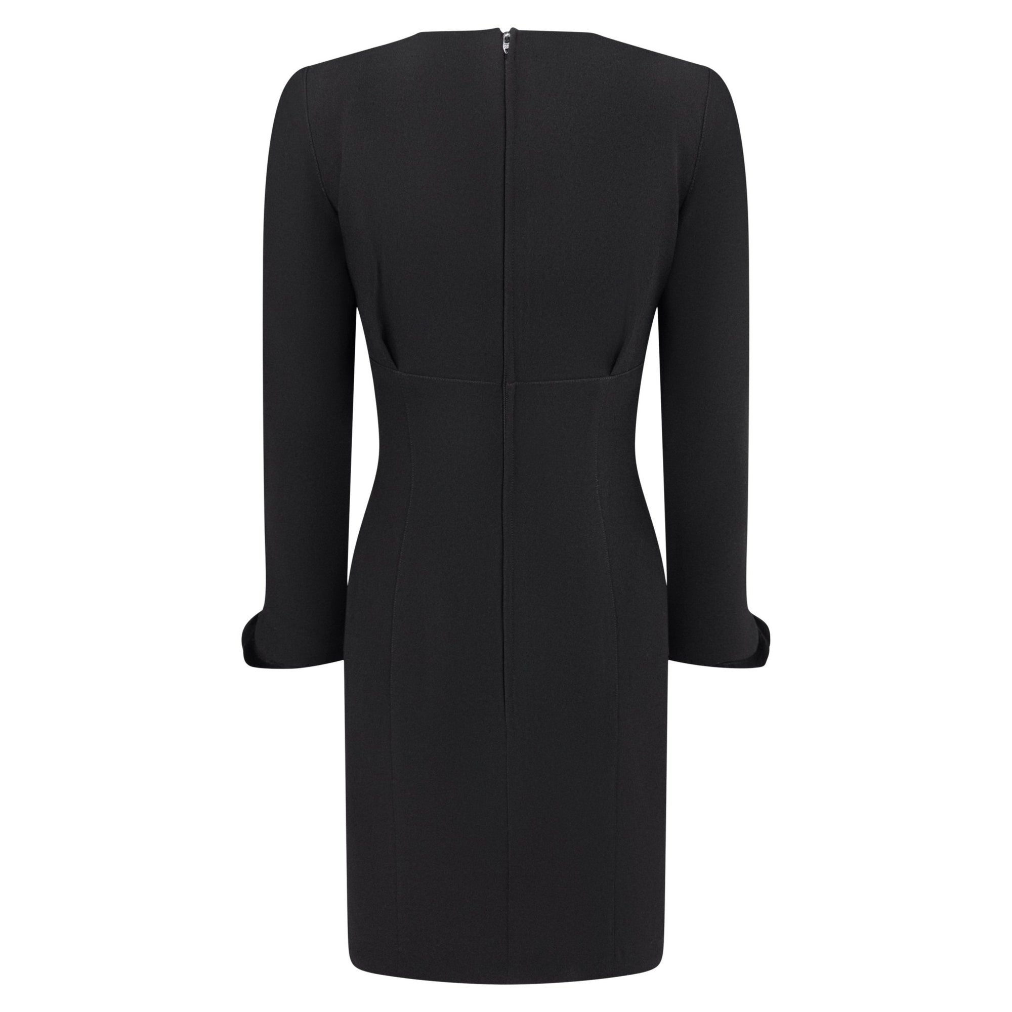 F/W 1995 Thierry Mugler Sculpted Anatomical Long Sleeve Black Dress - RealList