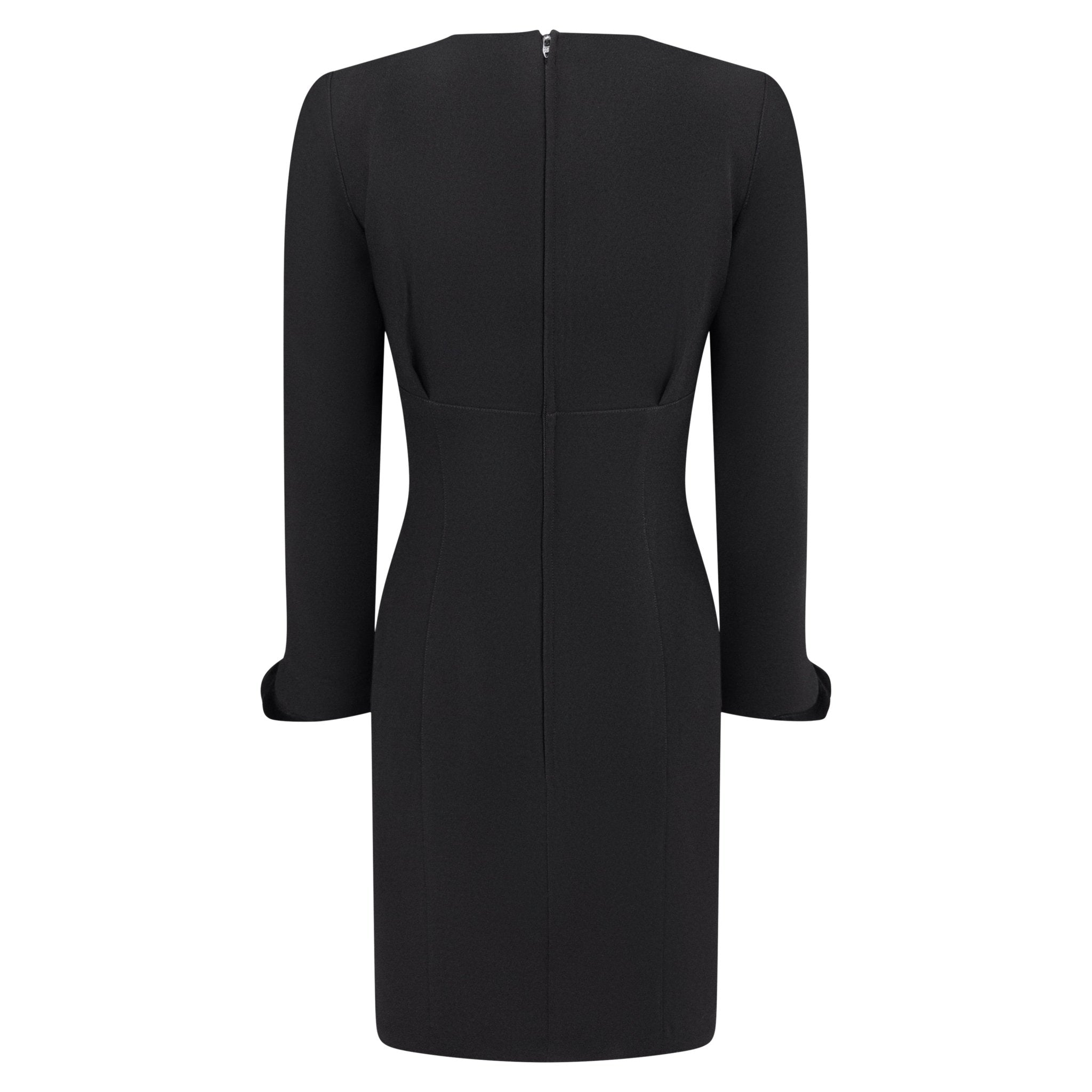 F/W 1995 Thierry Mugler Sculpted Anatomical Long Sleeve Black Dress - RealList