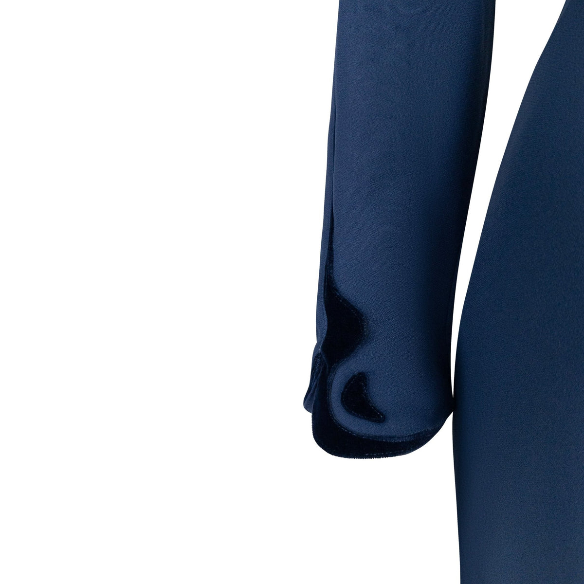 F/W 1995 Thierry Mugler Sculpted Contour Long Sleeve Navy Dress - RealList