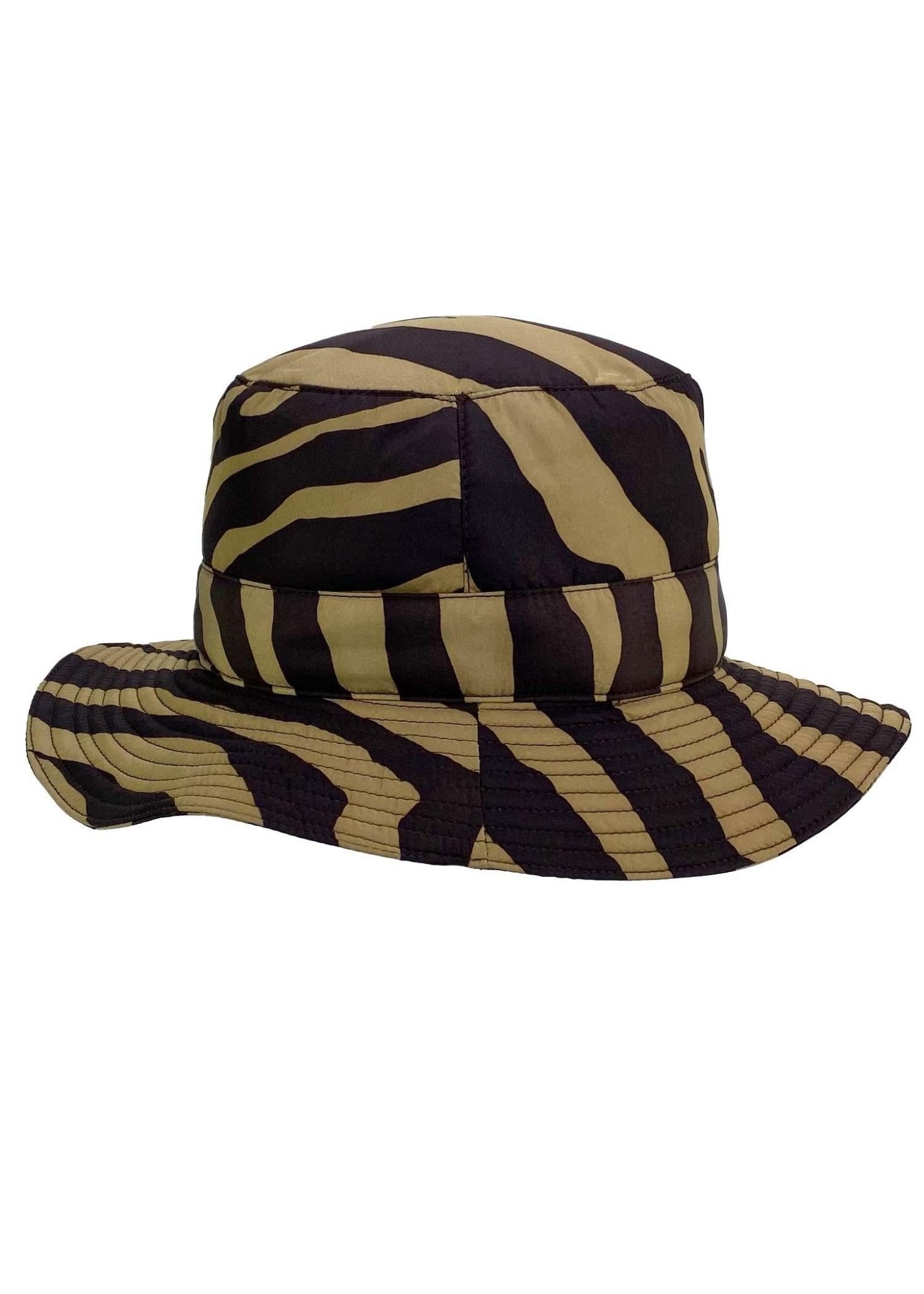 F/W 1996 Dolce & Gabbana Brown Nylon Animal Print Vintage Bucket Hat - RealList