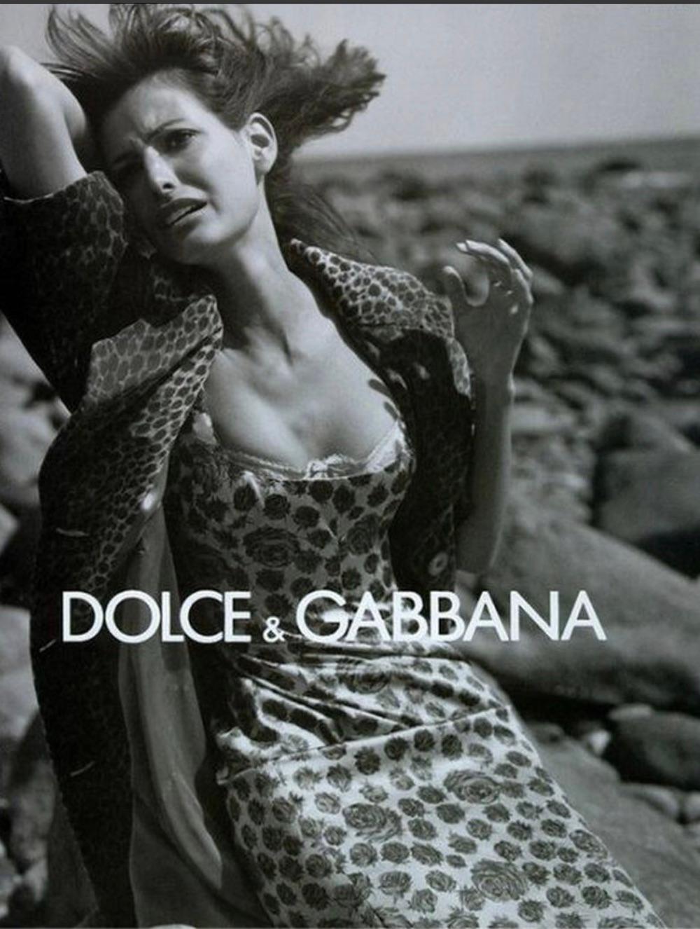 F/W 1996 Dolce & Gabbana Runway Taupe Rose Print Satin Sleeveless Dress - RealList