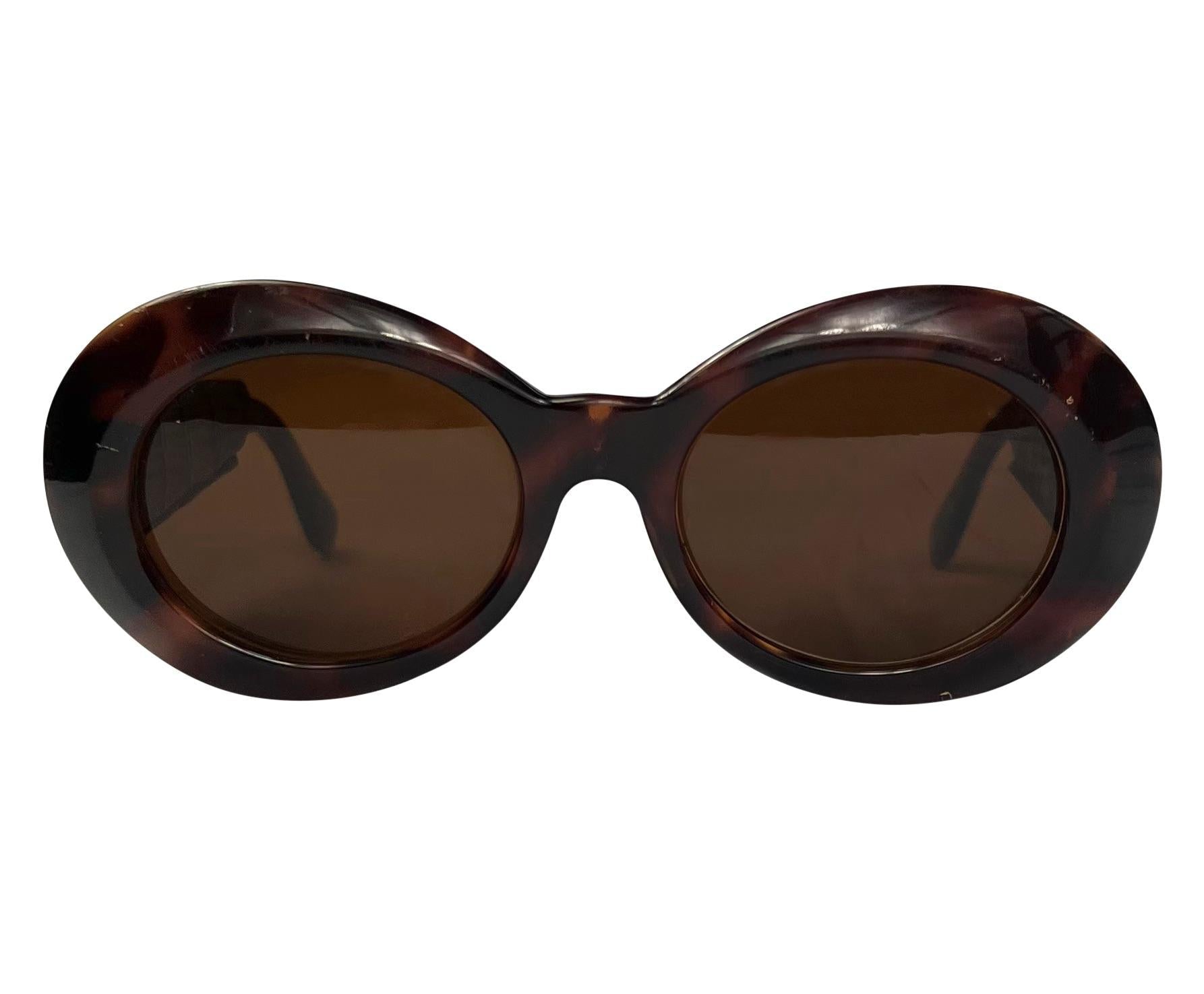 F/W 1996 Gianni Versace Brown Crocodile Medusa Acetate Sunglasses - RealList