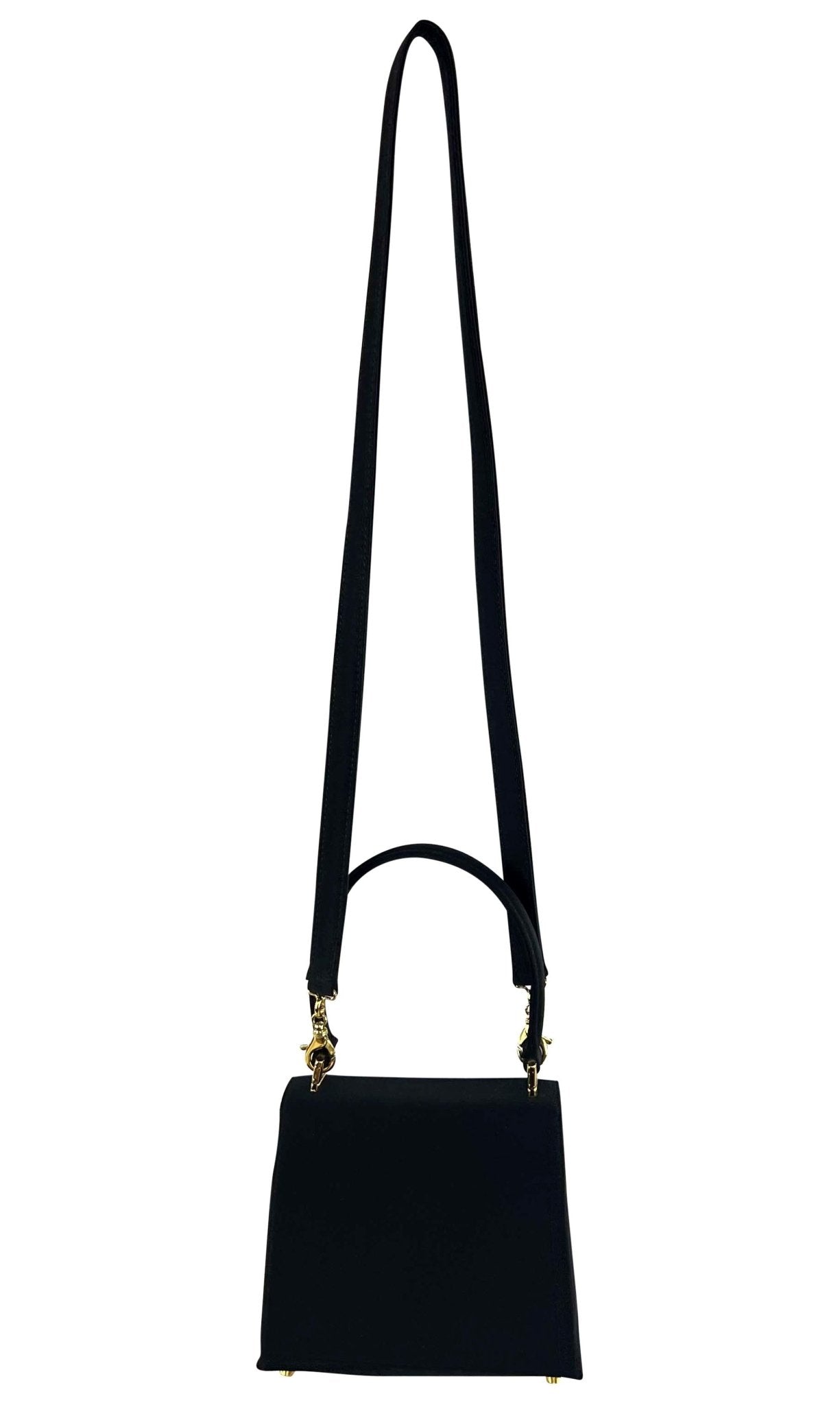 F/W 1996 Gianni Versace Rhinestone Medusa Satin Mini Top Handle Crossbody Bag - RealList