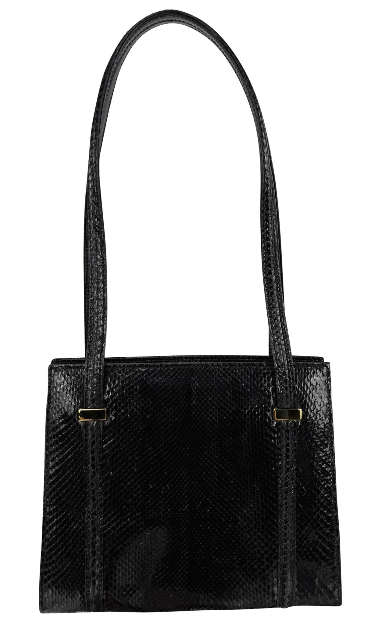 F/W 1996 Gucci by Tom Ford Ad Genuine Python Skin Black Medium Shoulder Bag - RealList