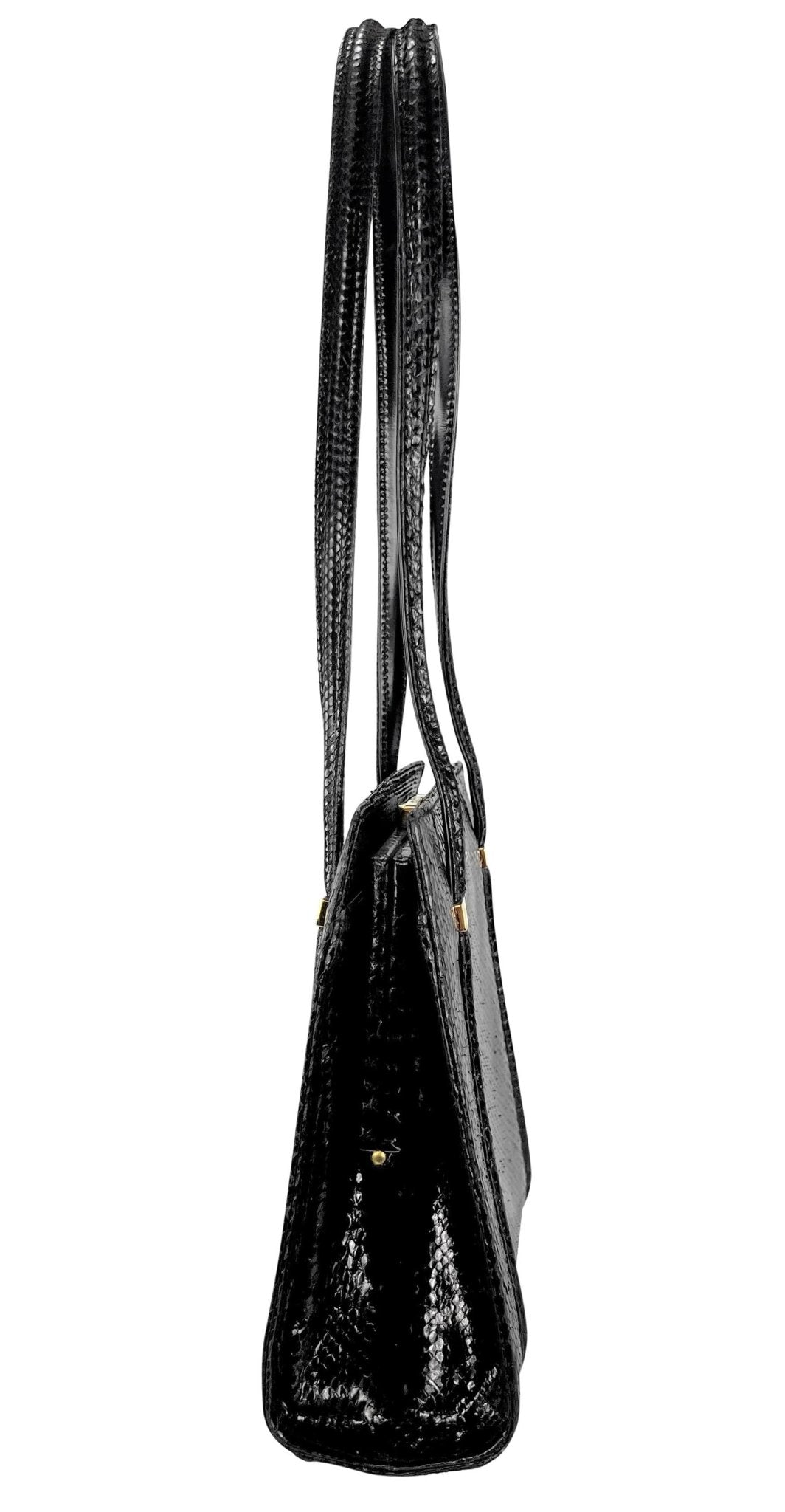 F/W 1996 Gucci by Tom Ford Ad Genuine Python Skin Black Medium Shoulder Bag - RealList
