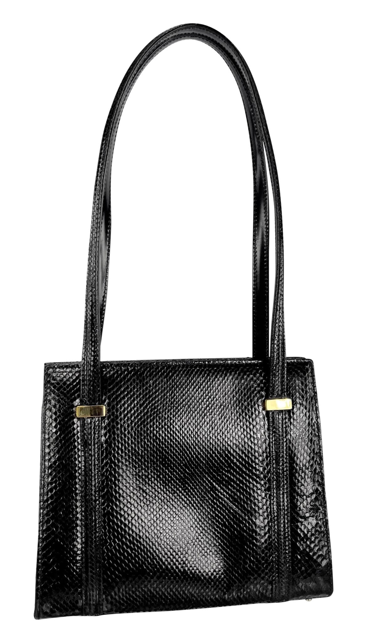 F/W 1996 Gucci by Tom Ford Ad Genuine Python Skin Black Medium Shoulder Bag - RealList